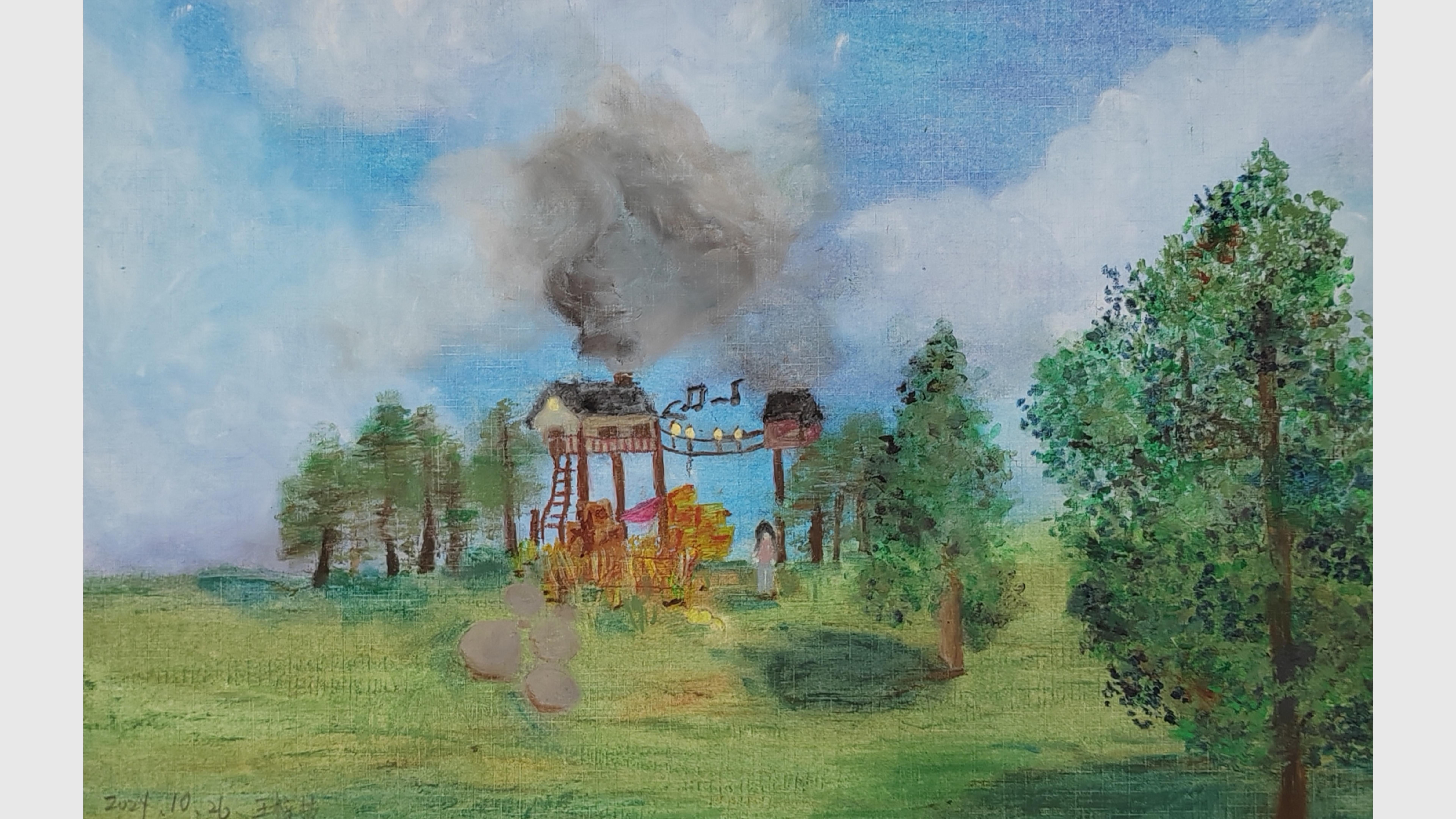 《油画棒创作》