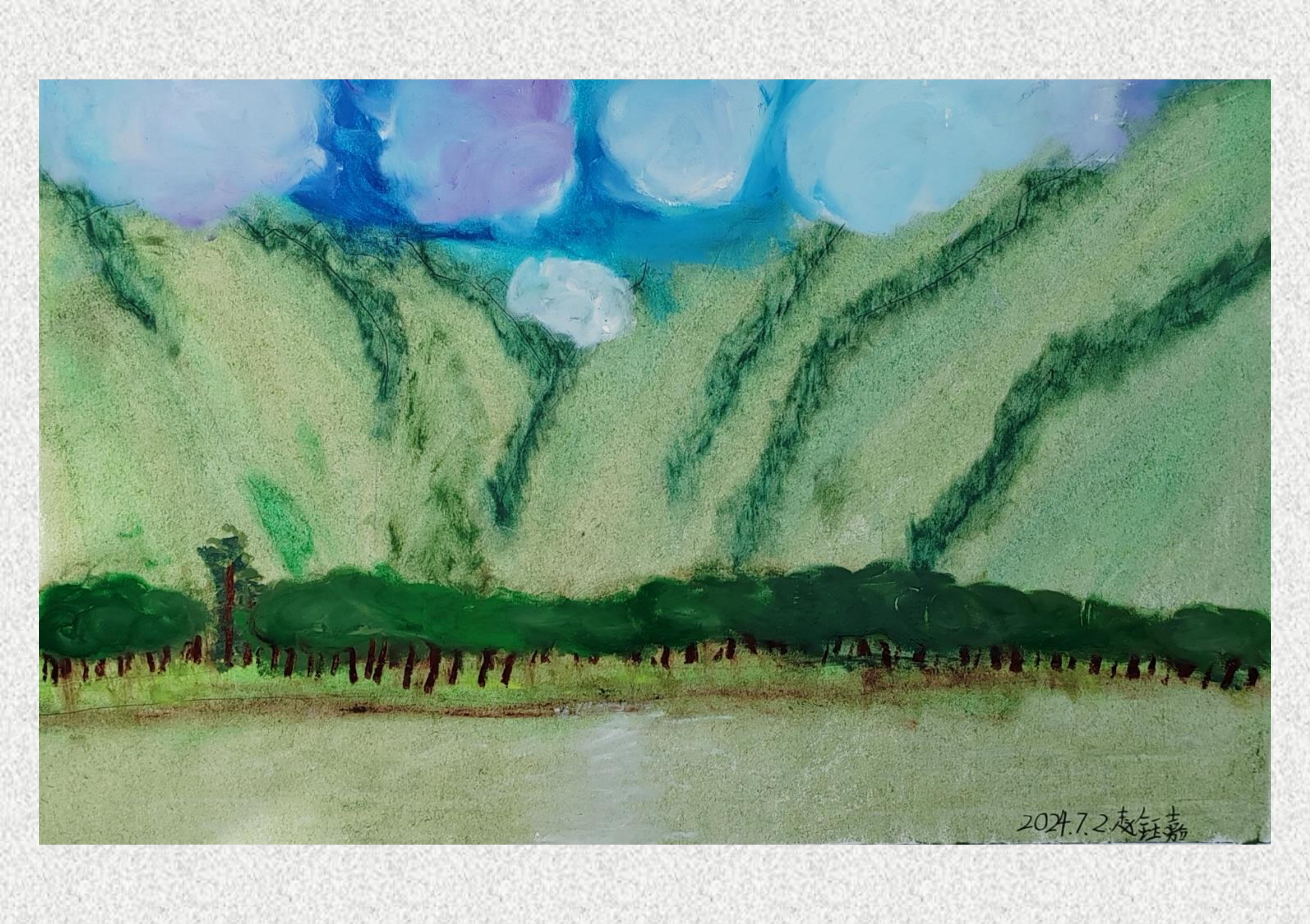 《毕棚沟-油画棒写生》赵钰嘉