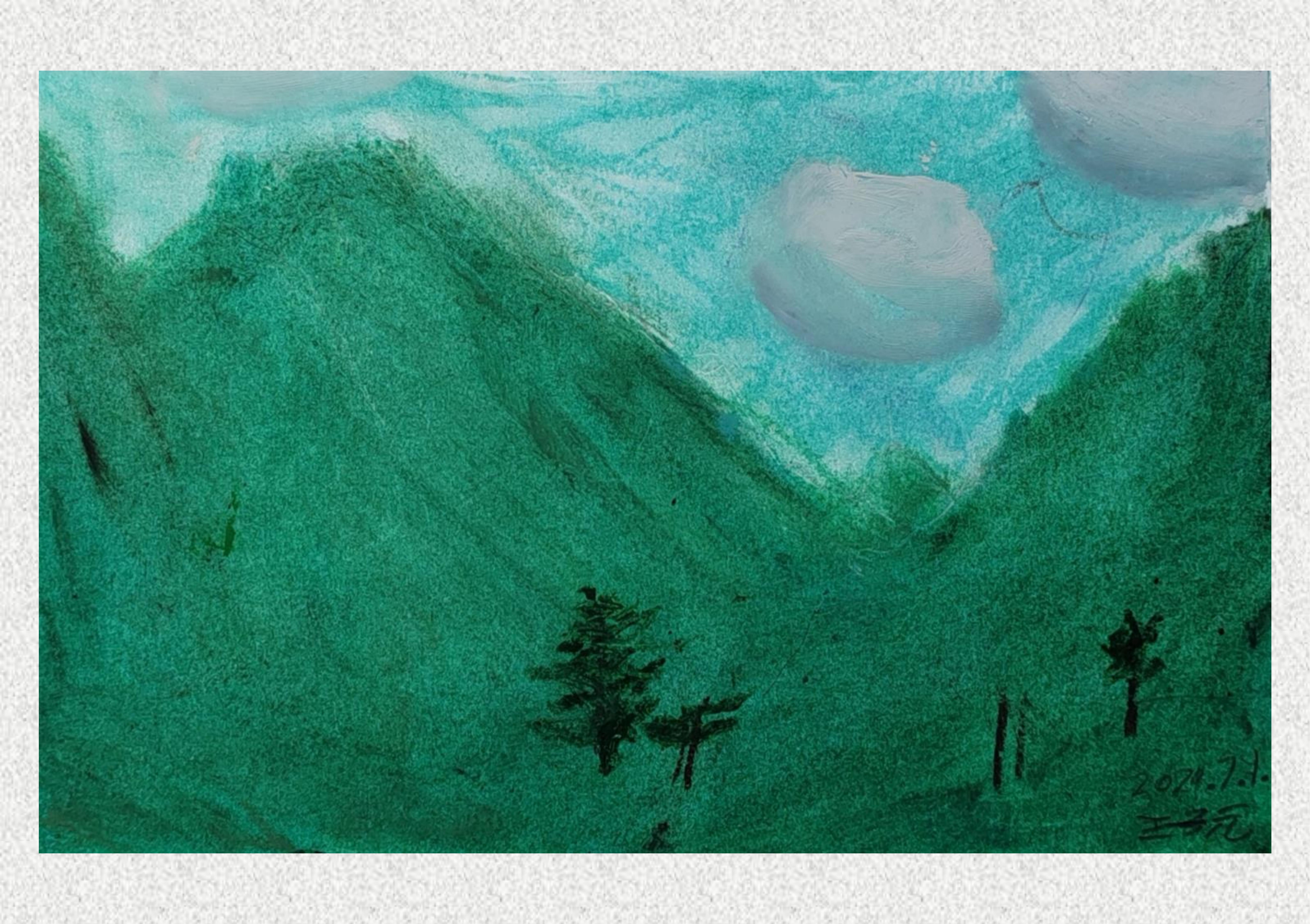 《毕棚沟-油画棒写生》王子元