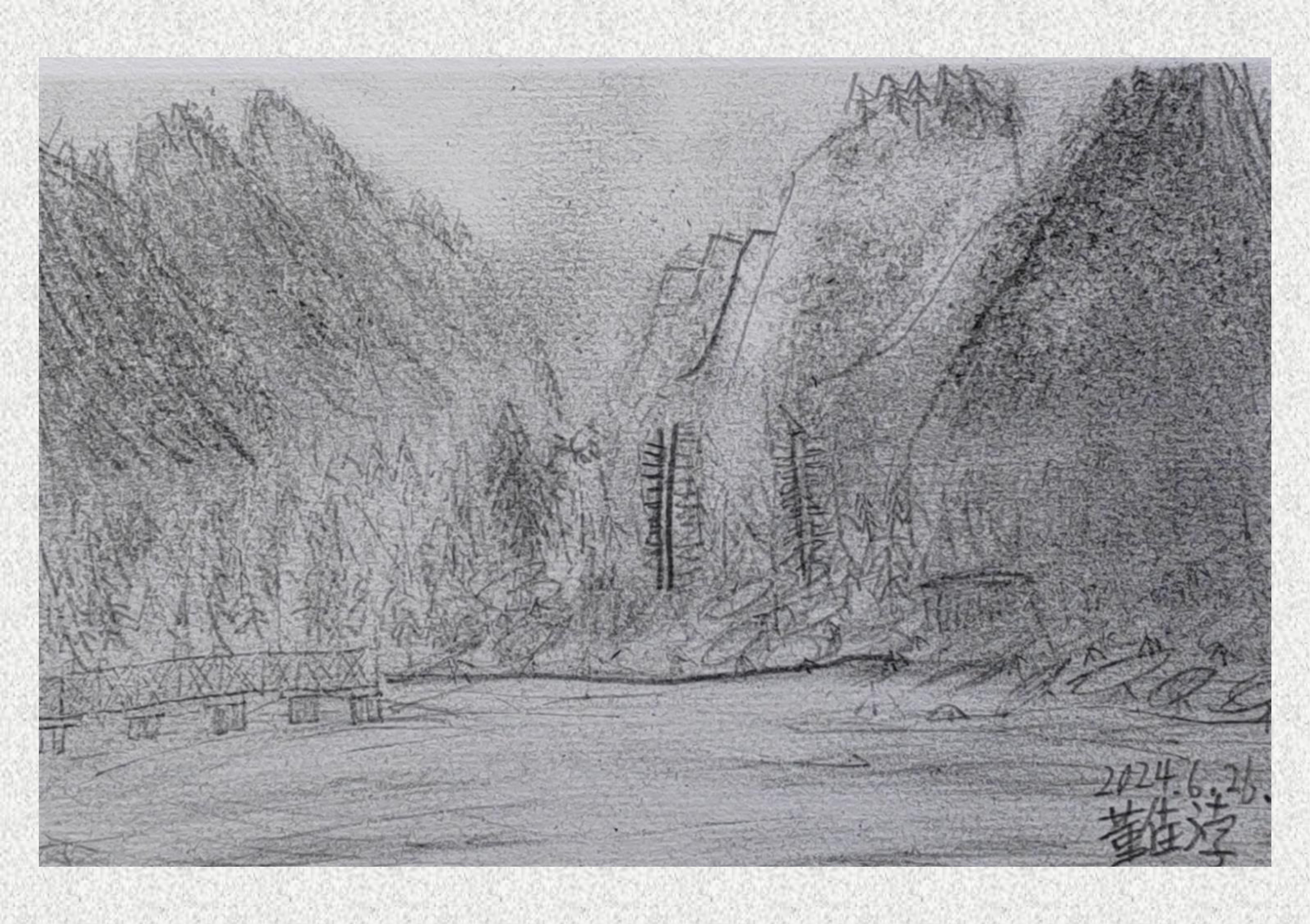 《毕棚沟-素描写生》董佳浡