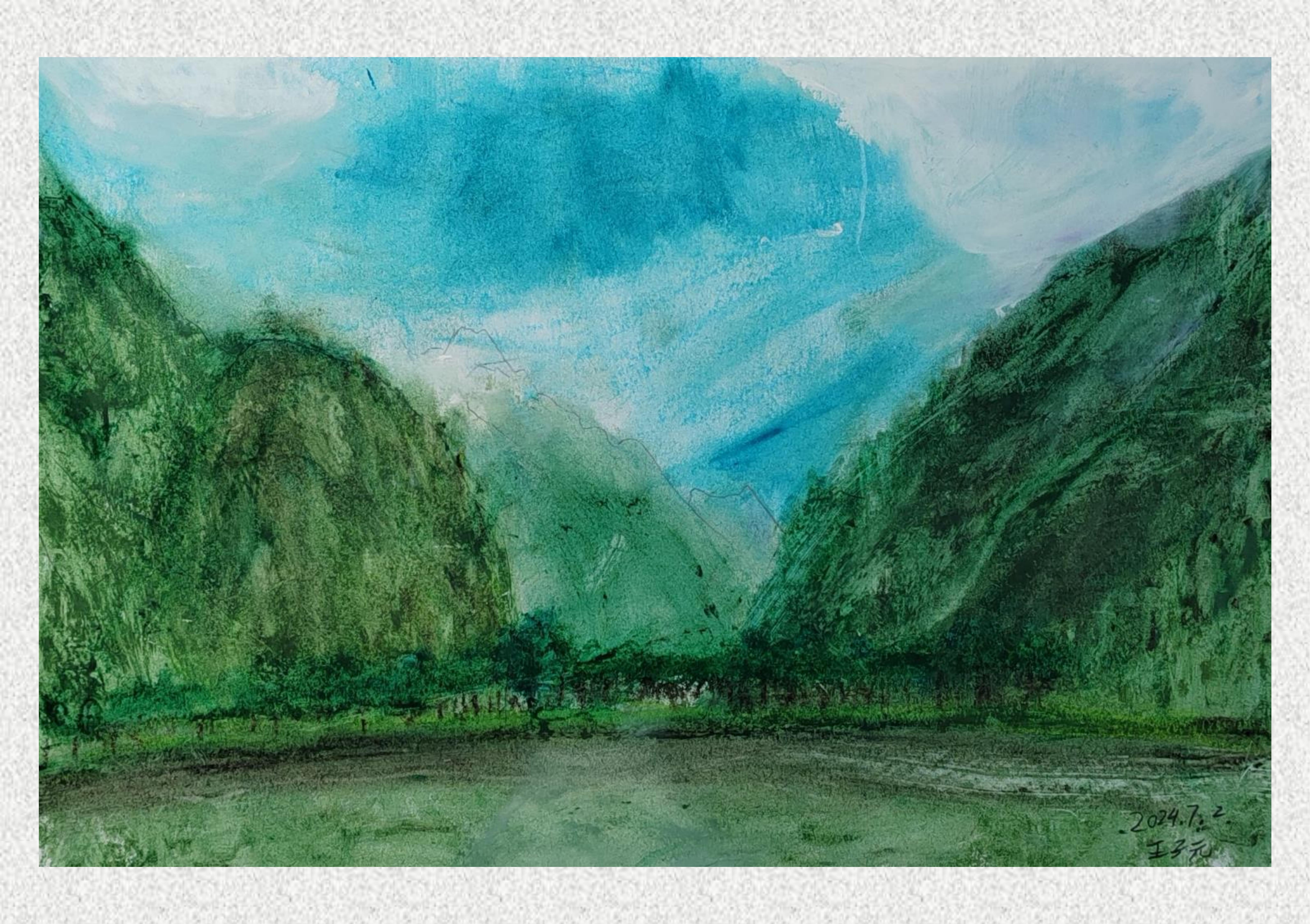 《毕棚沟-油画棒写生》王子元