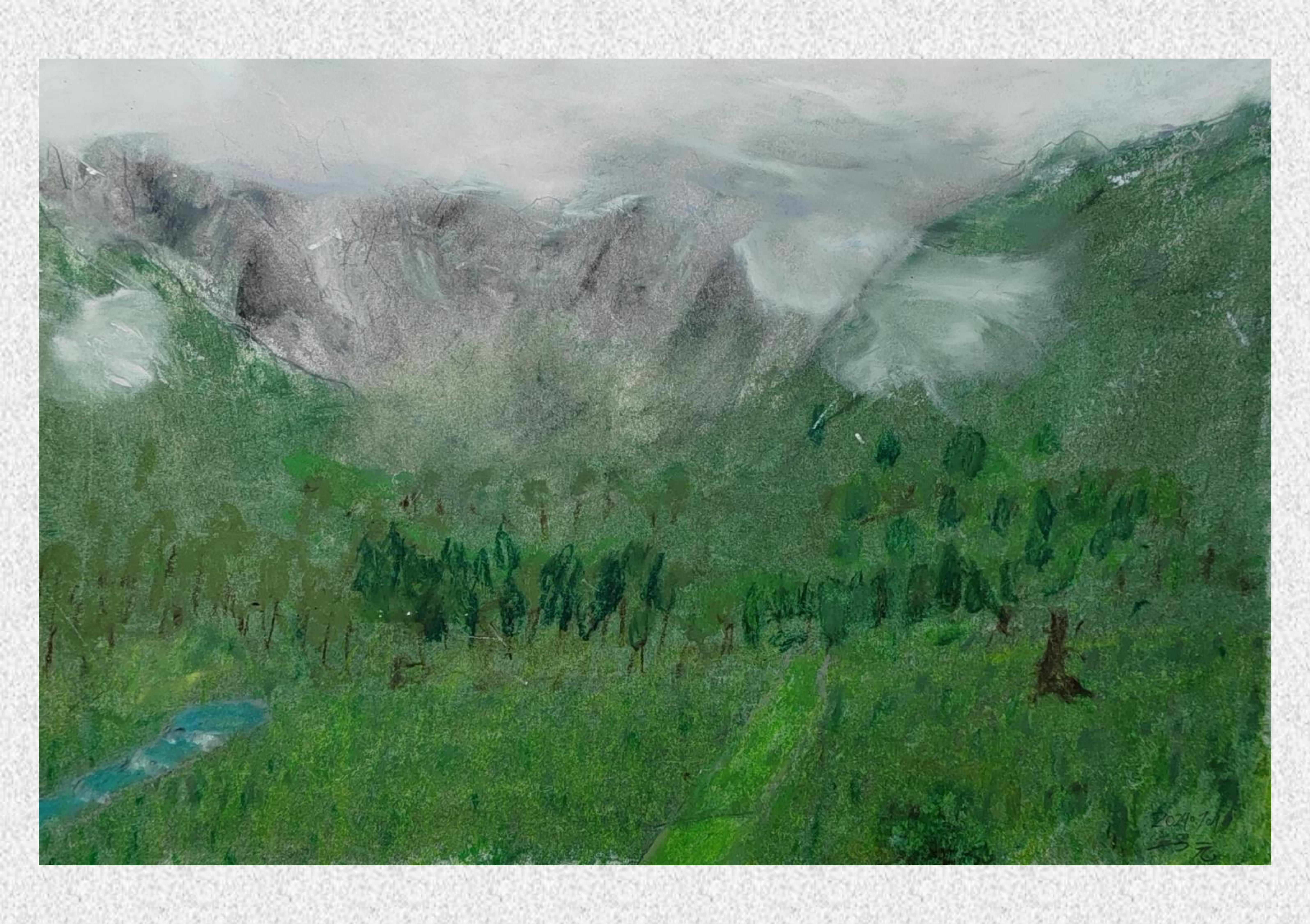 《毕棚沟-油画棒写生》王子元