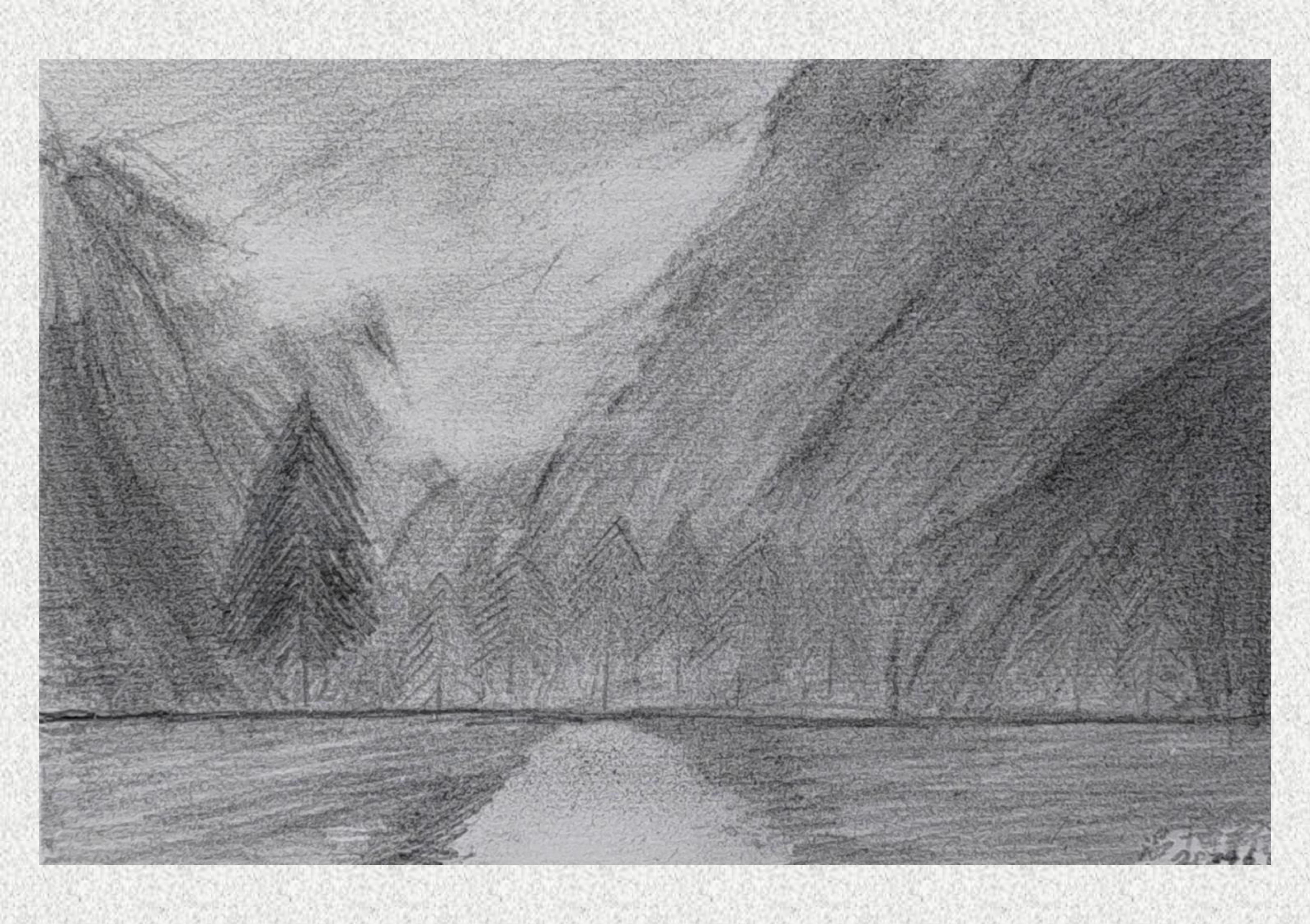 《毕棚沟-素描写生》温博雅