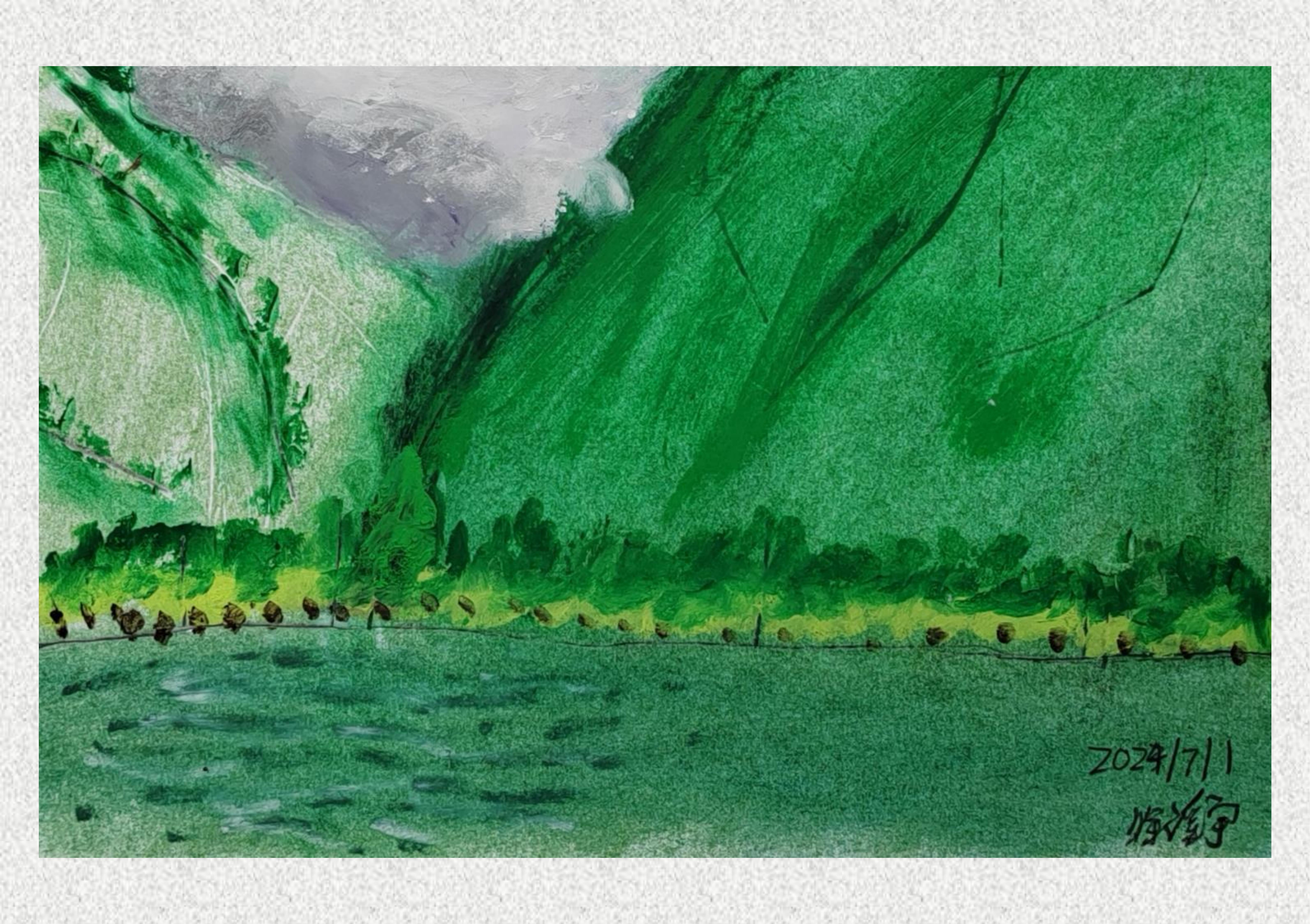 《毕棚沟-油画棒写生》徐溪宇