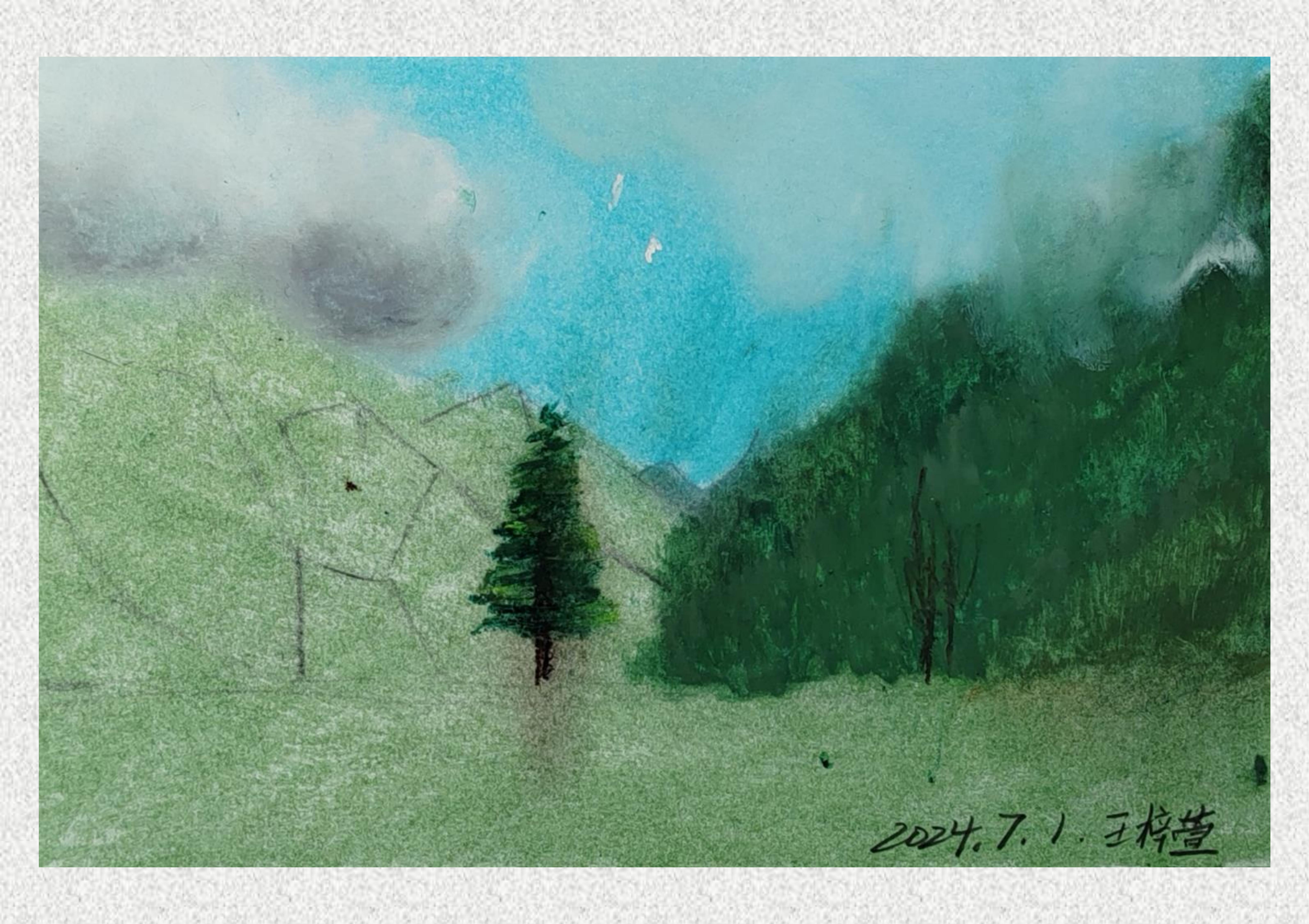 《毕棚沟-油画棒写生》王梓萱