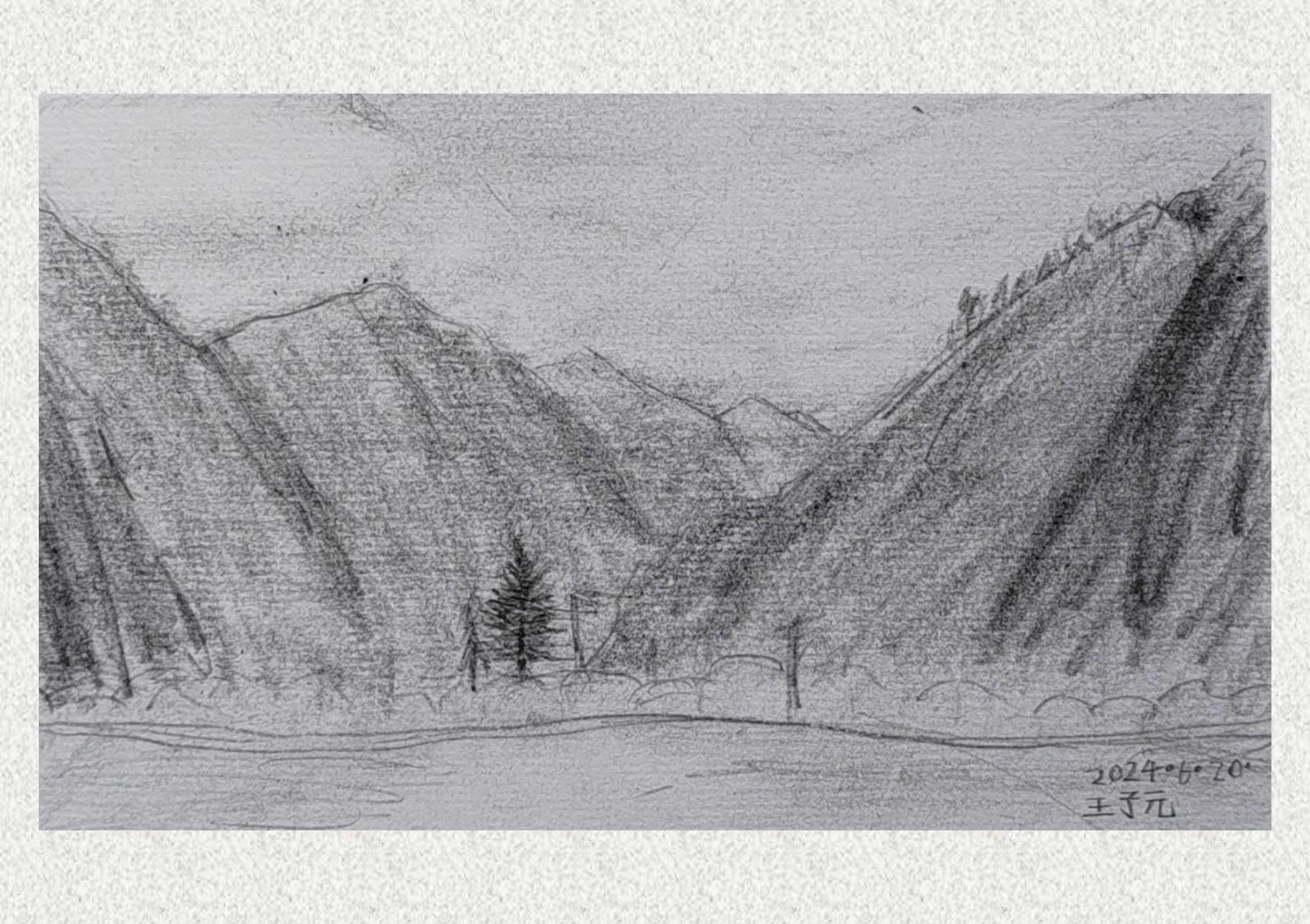 《毕棚沟-素描写生》王子元