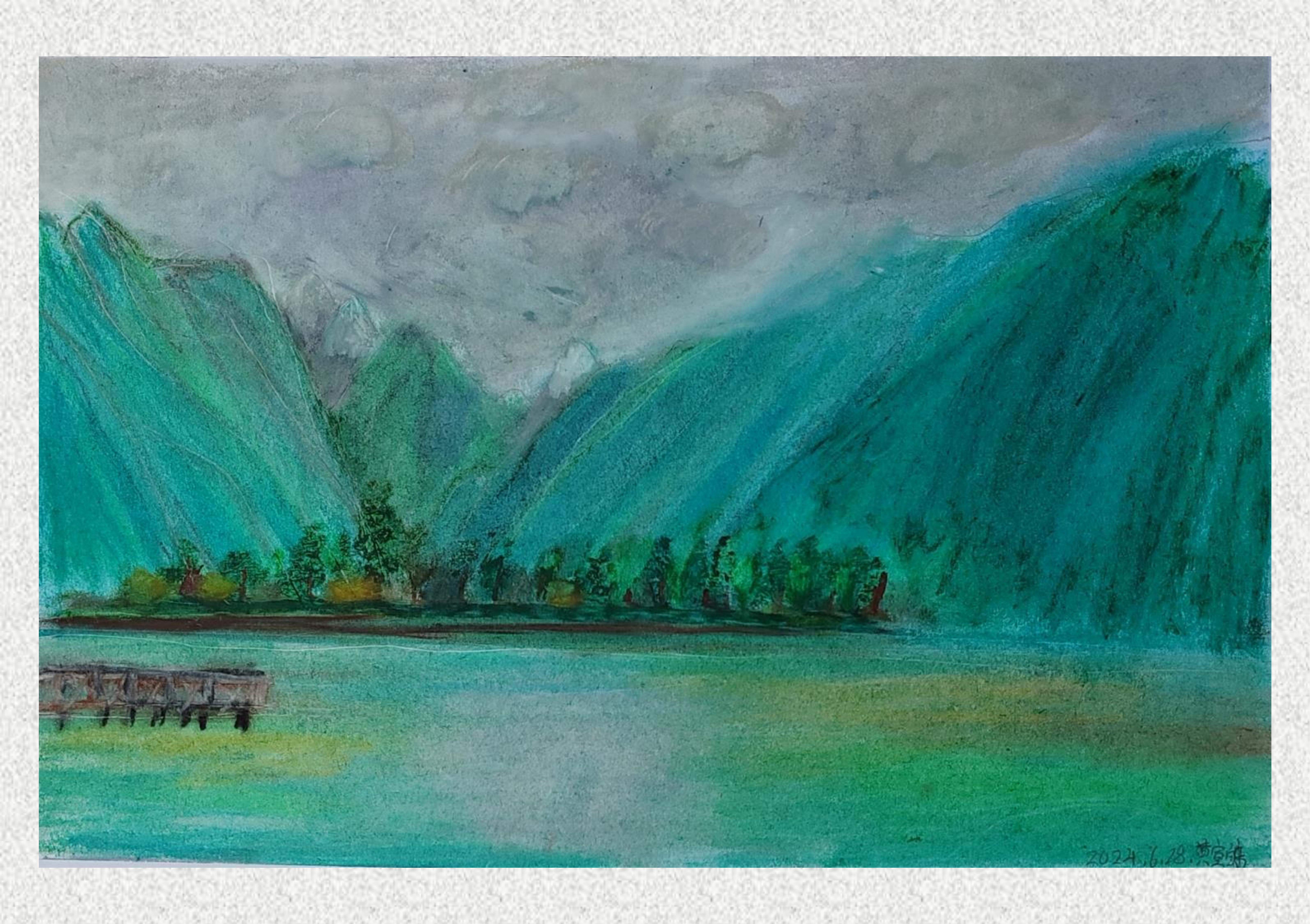 《毕棚沟-油画棒写生》黄宣皓