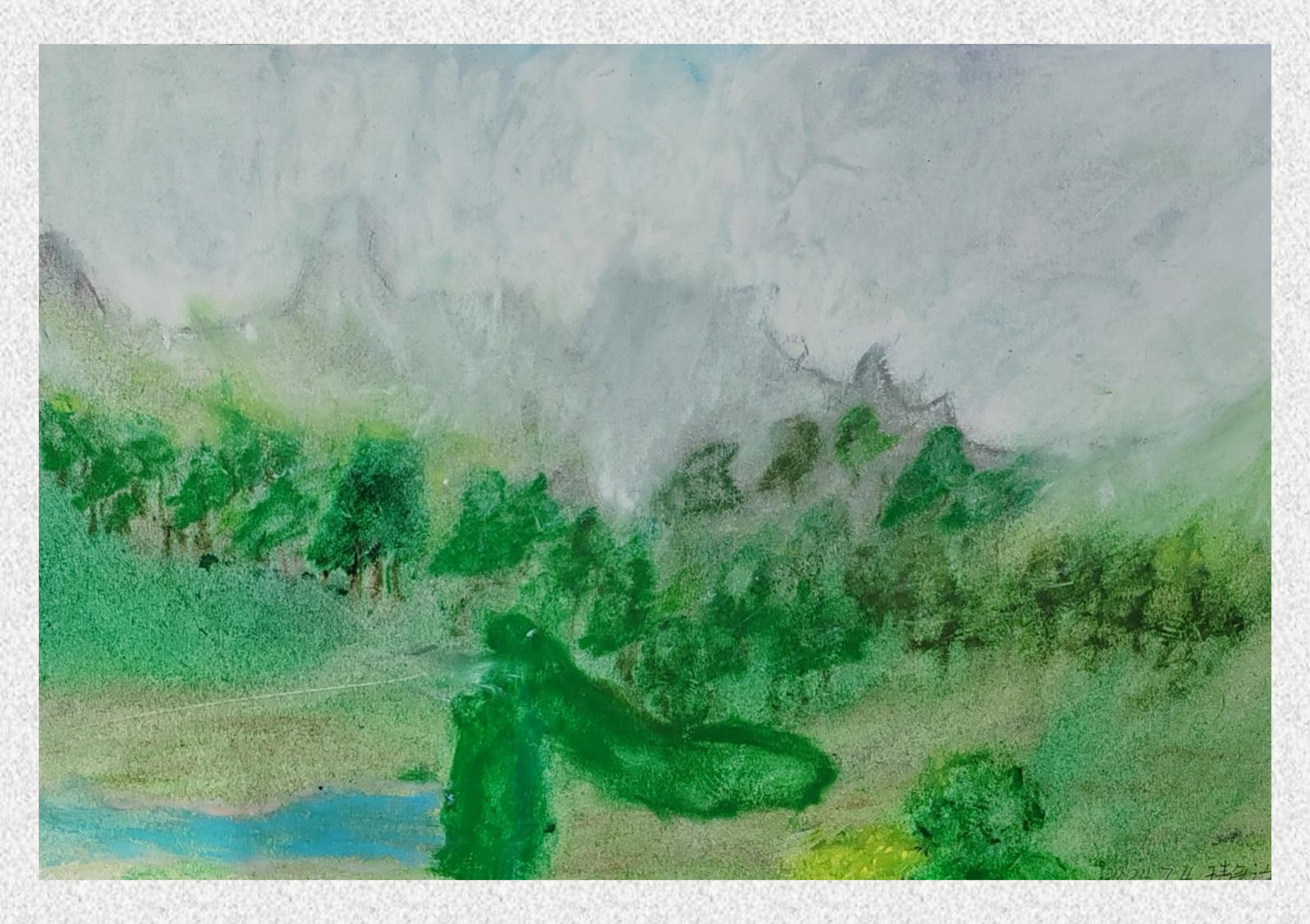 《毕棚沟-油画棒写生》王静谦