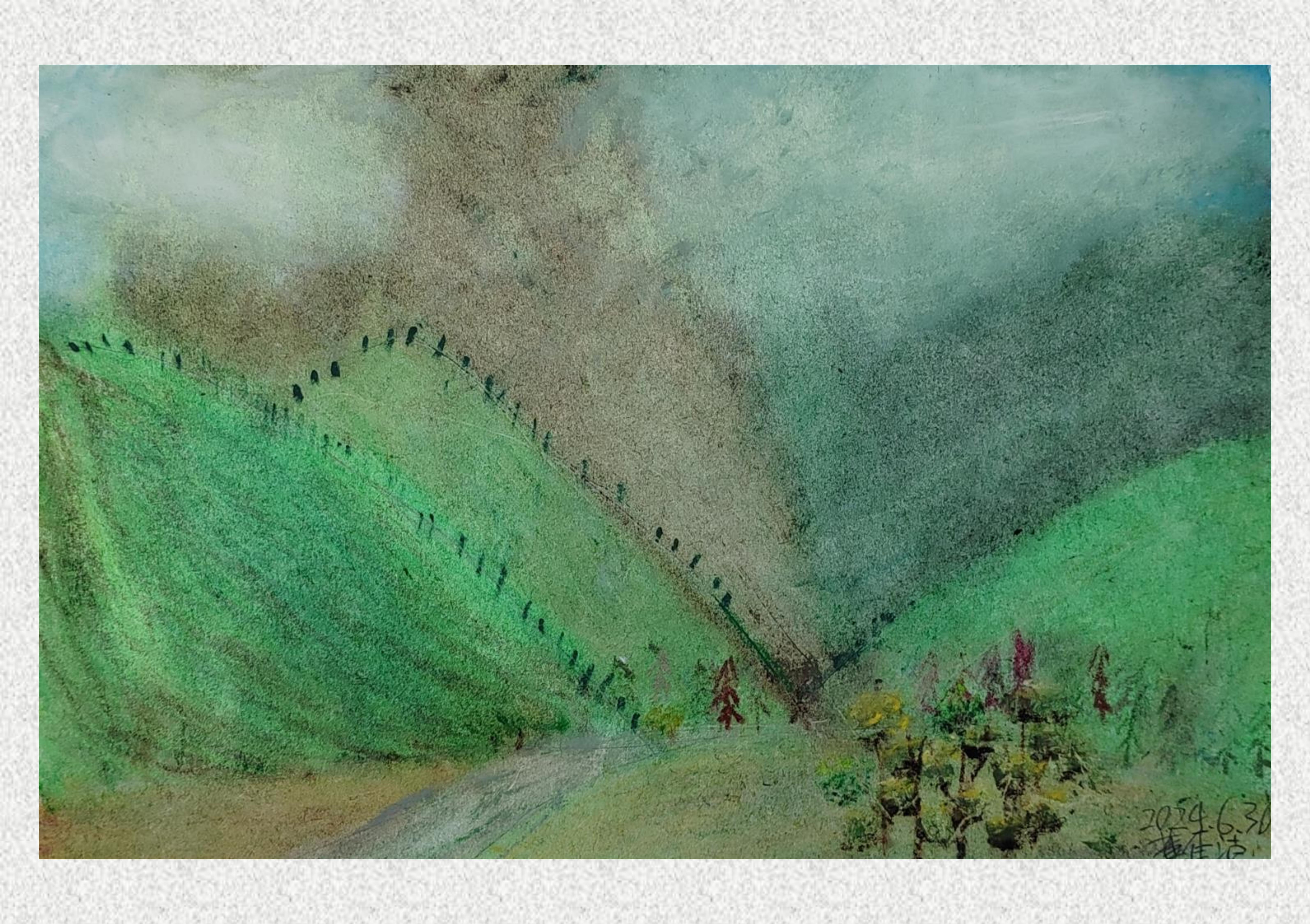 《毕棚沟-油画棒写生》董佳浡