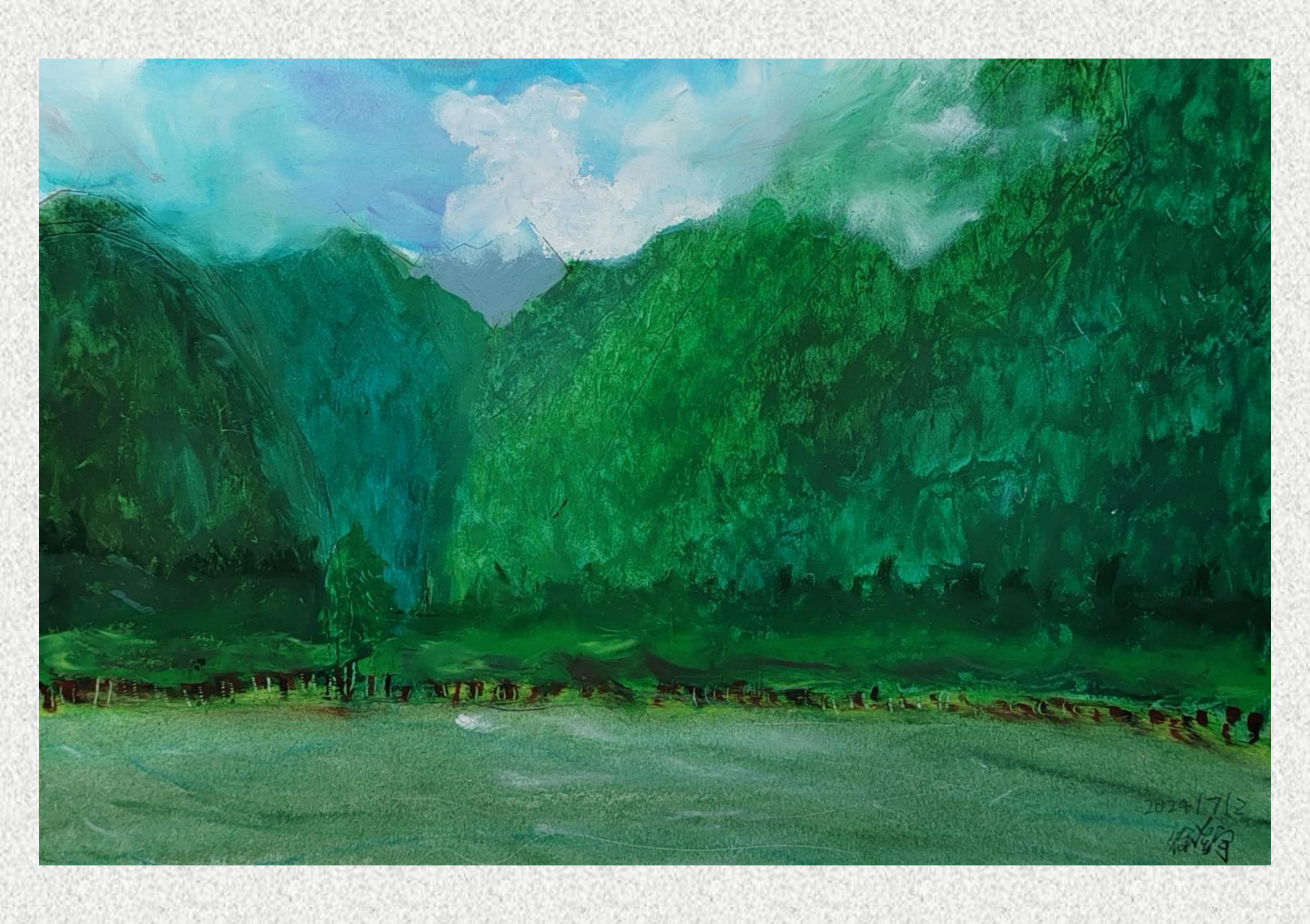 《毕棚沟-油画棒写生》徐溪宇