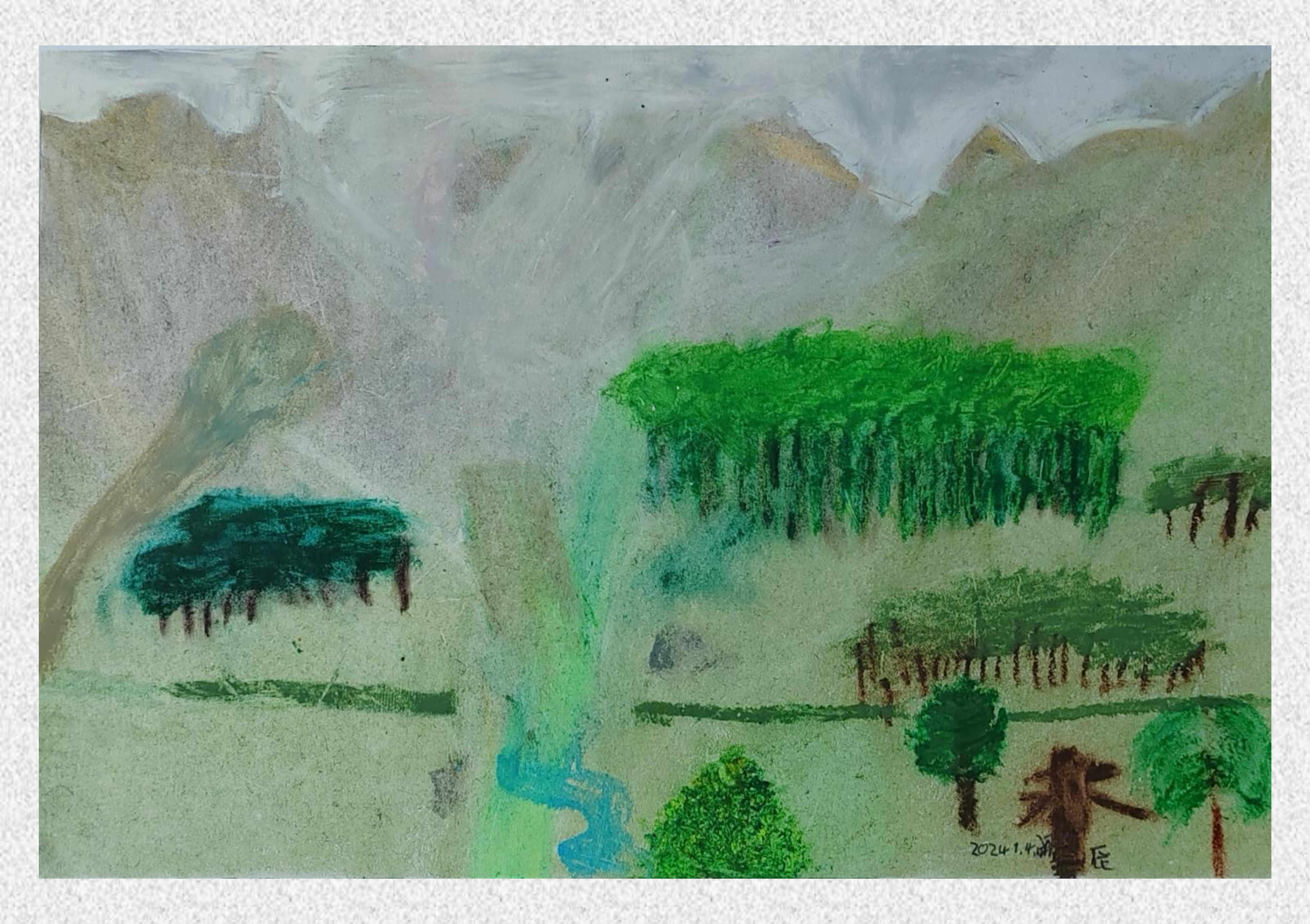 《毕棚沟-油画棒写生》阙馨辰