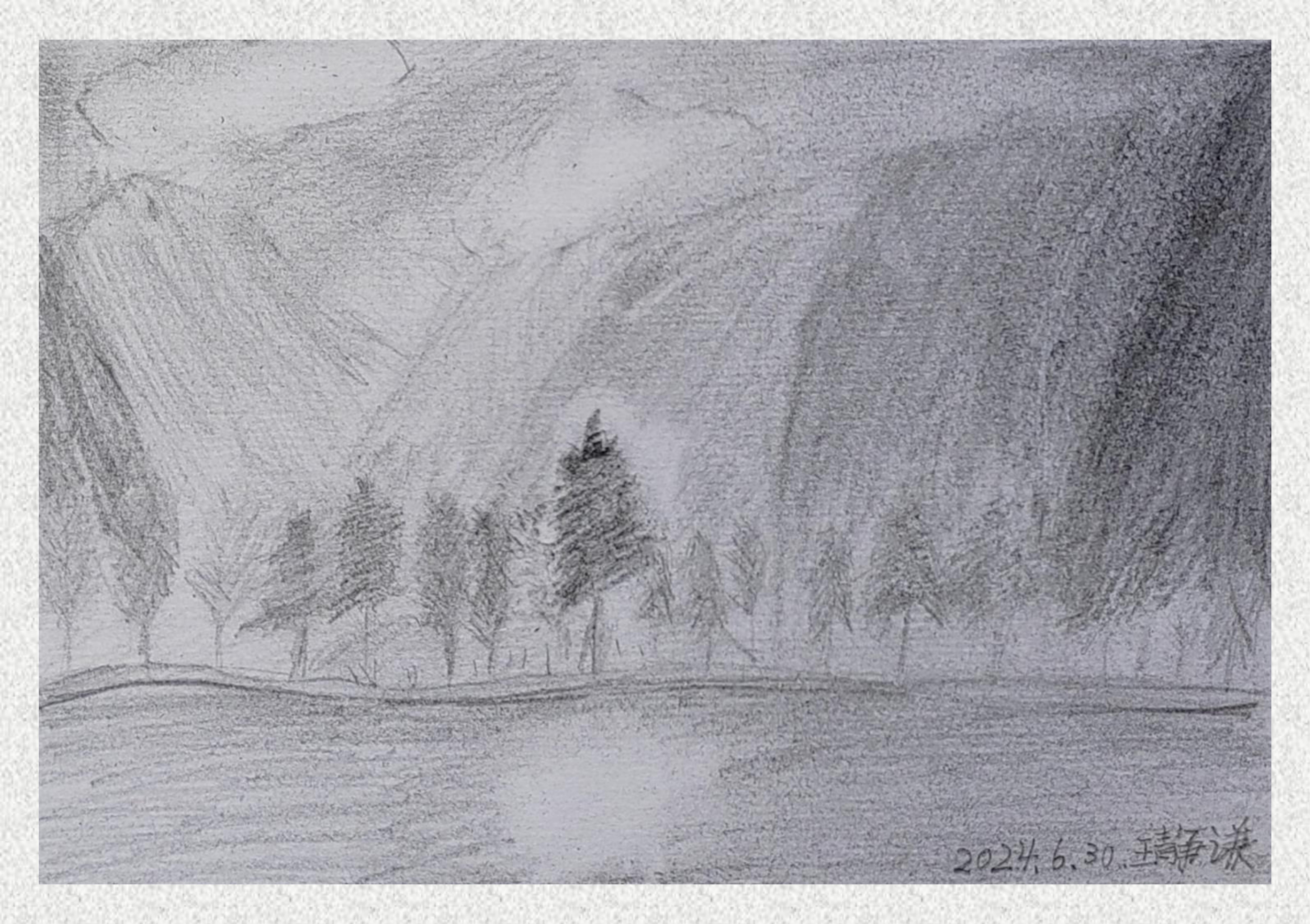 《毕棚沟-素描写生》王静谦