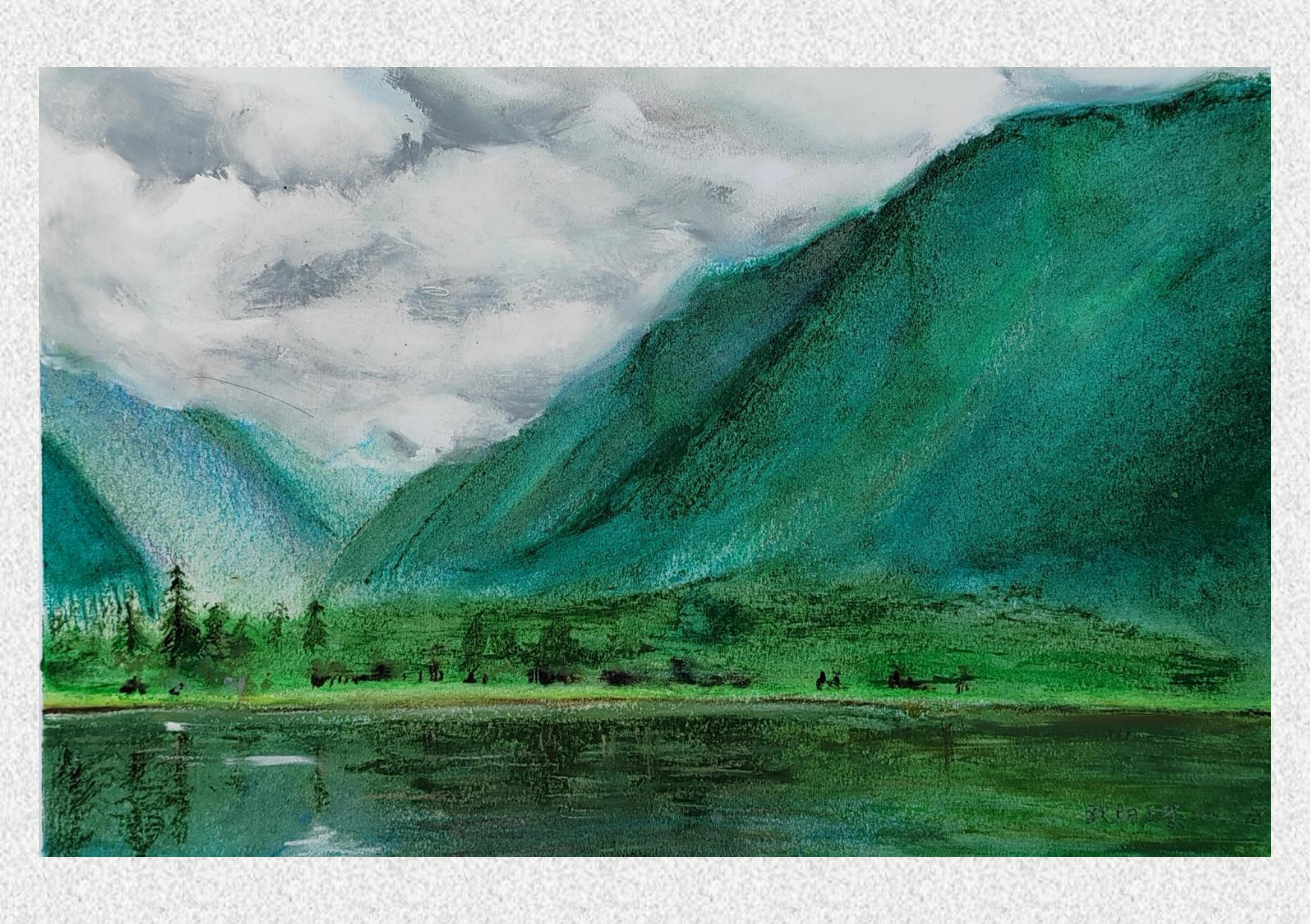 《毕棚沟-油画棒写生》欧阳王紫