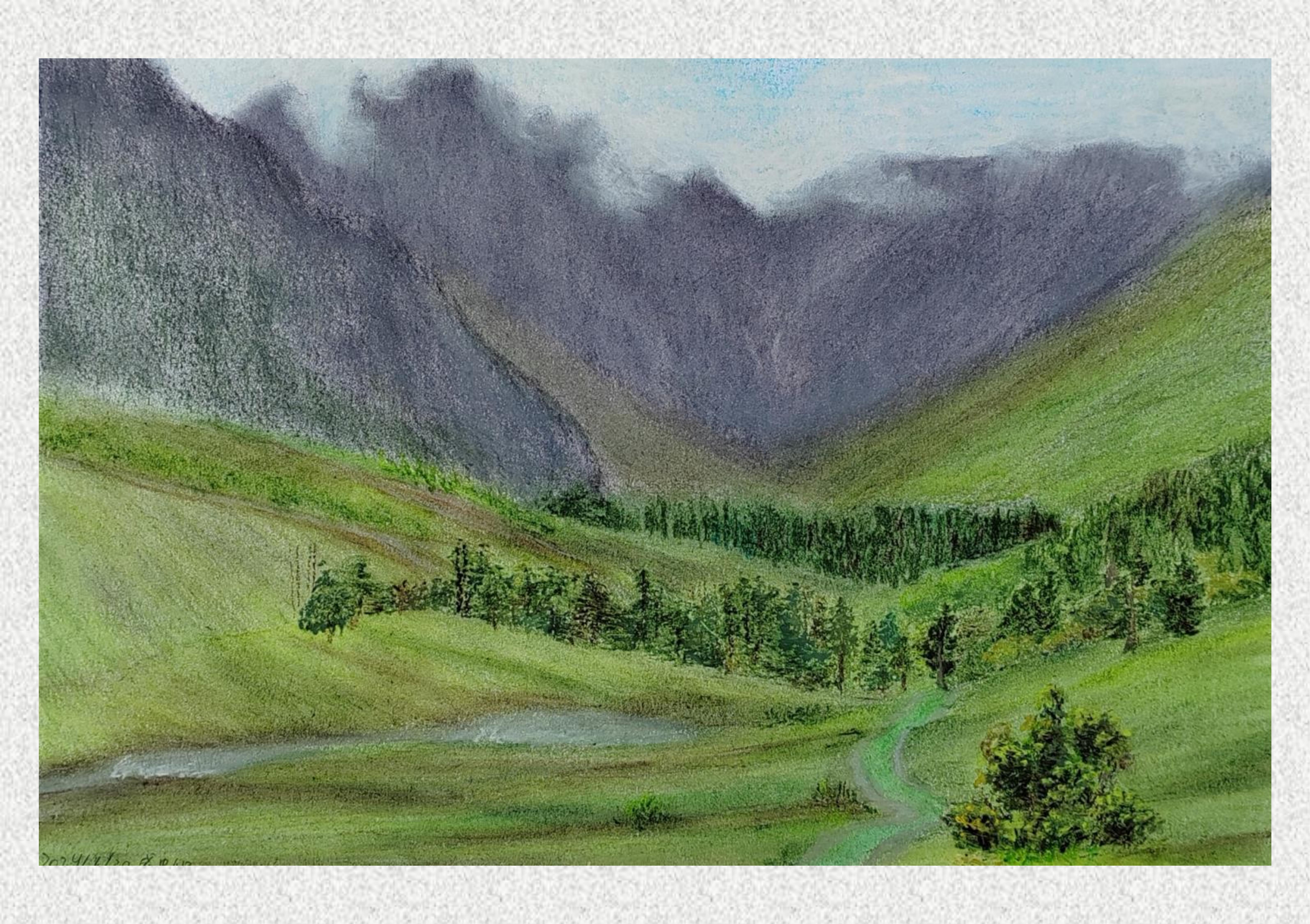 《毕棚沟-油画棒写生》盛思如