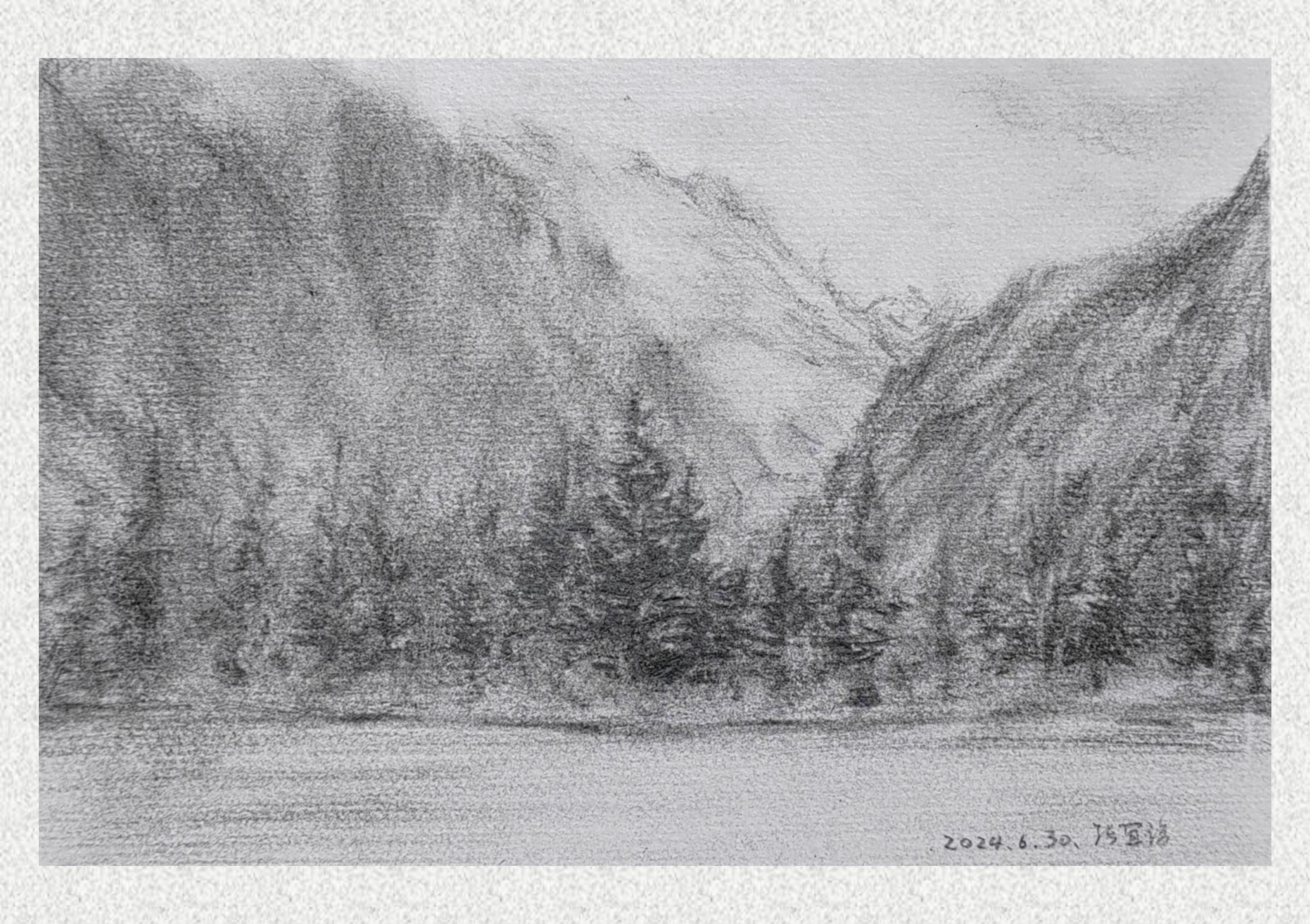 《毕棚沟-素描写生》张宜诺