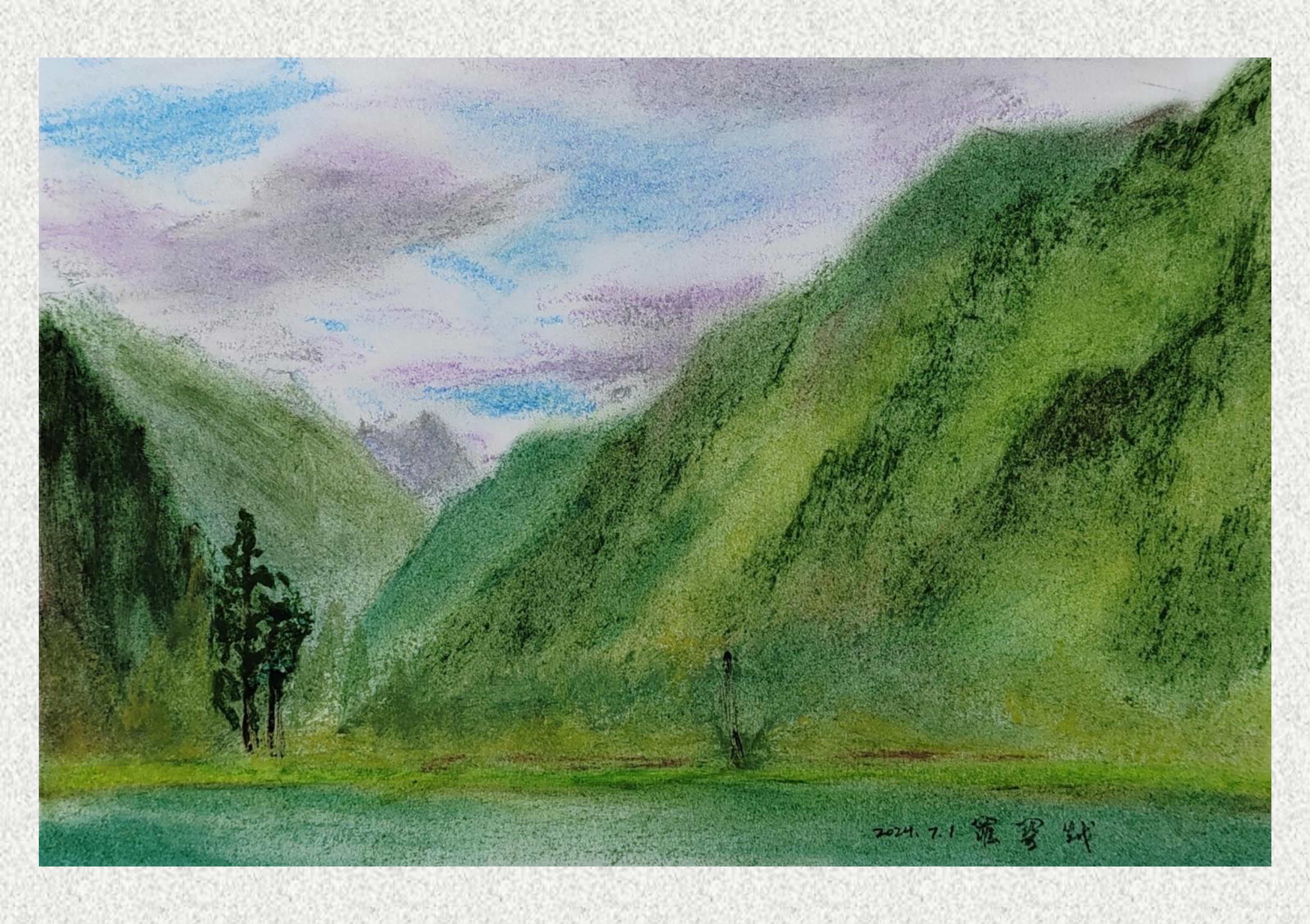 《毕棚沟-油画棒写生》罗关越