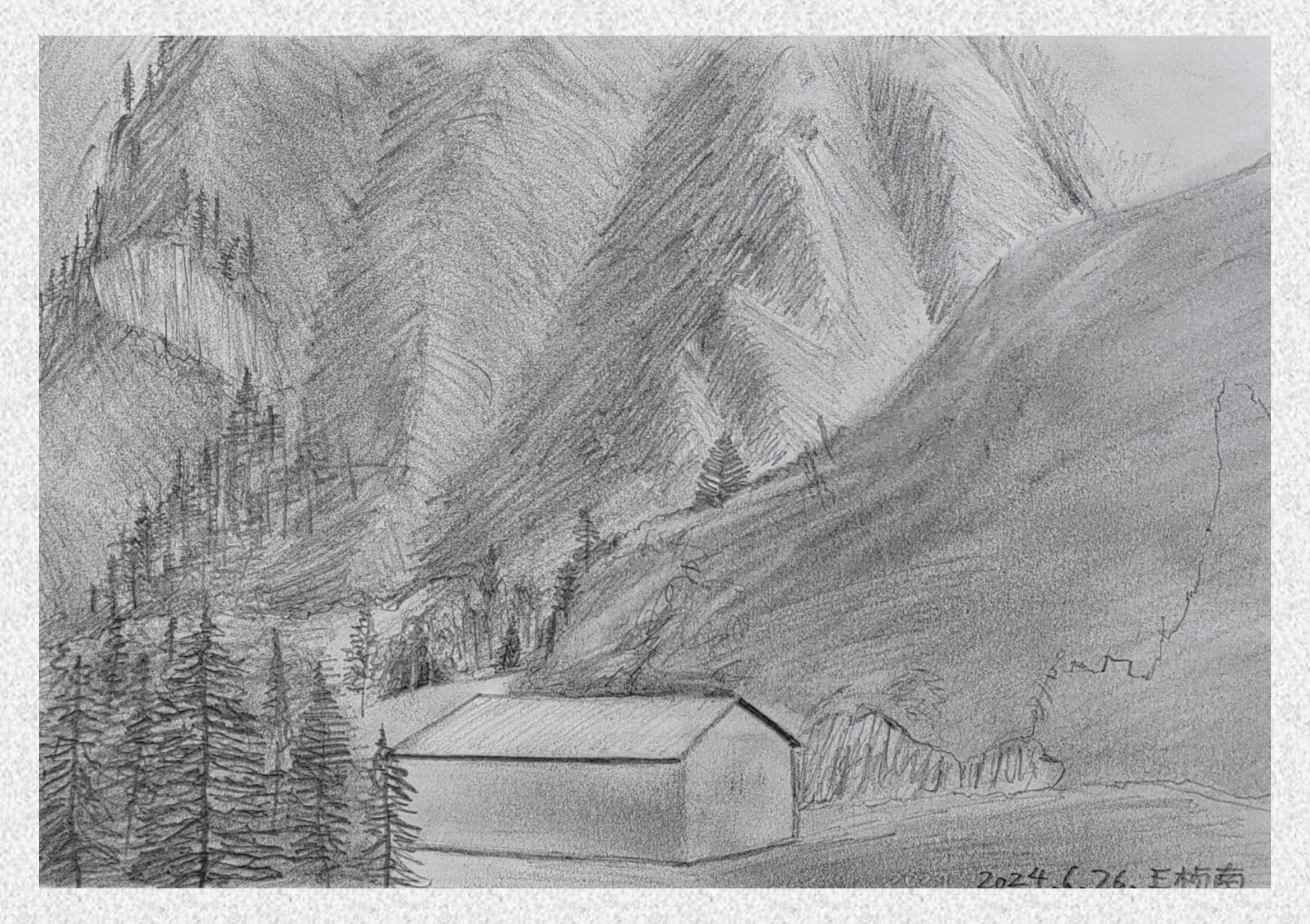 《毕棚沟-素描写生》王桢南