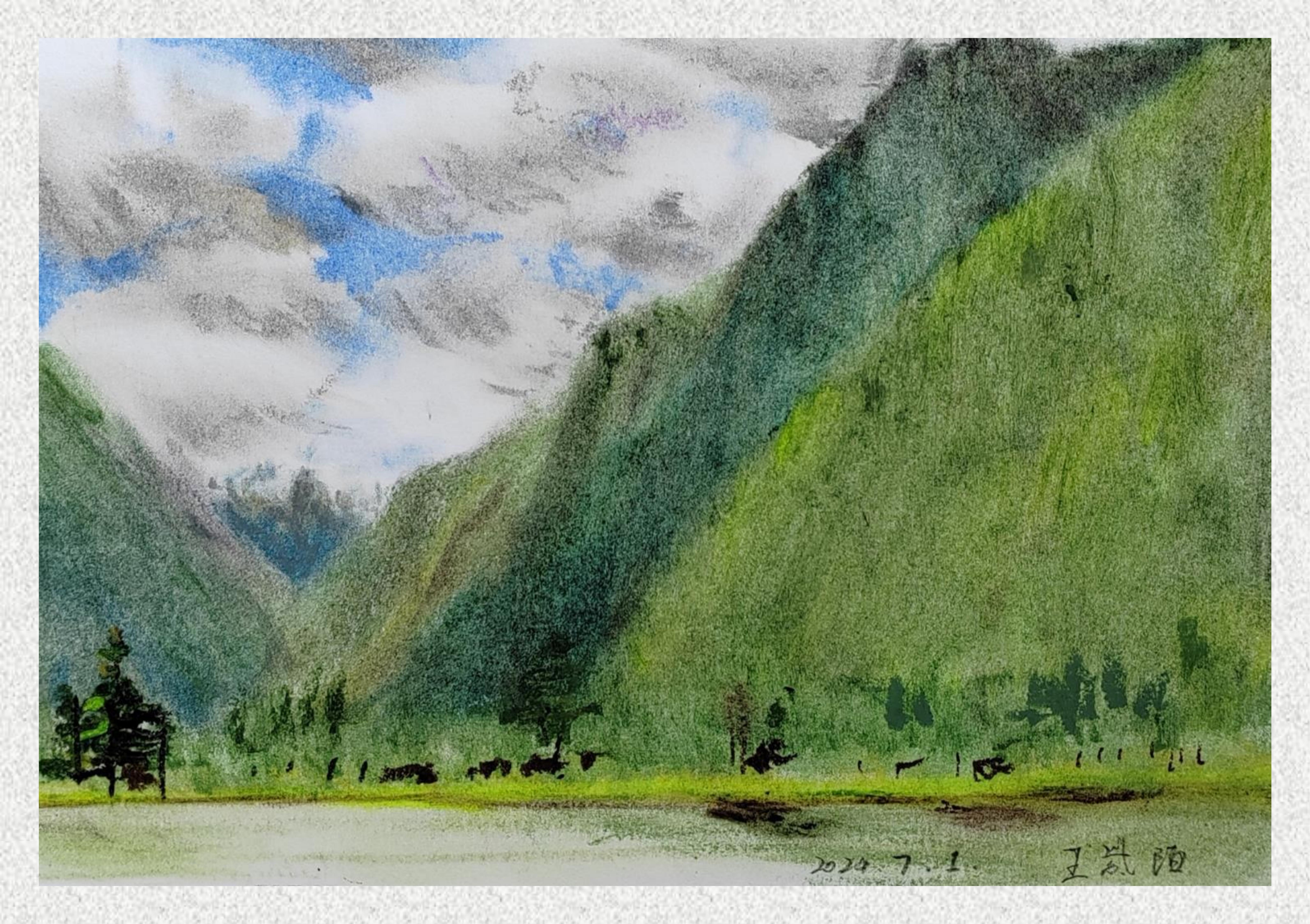 《毕棚沟-油画棒写生》王紫陌