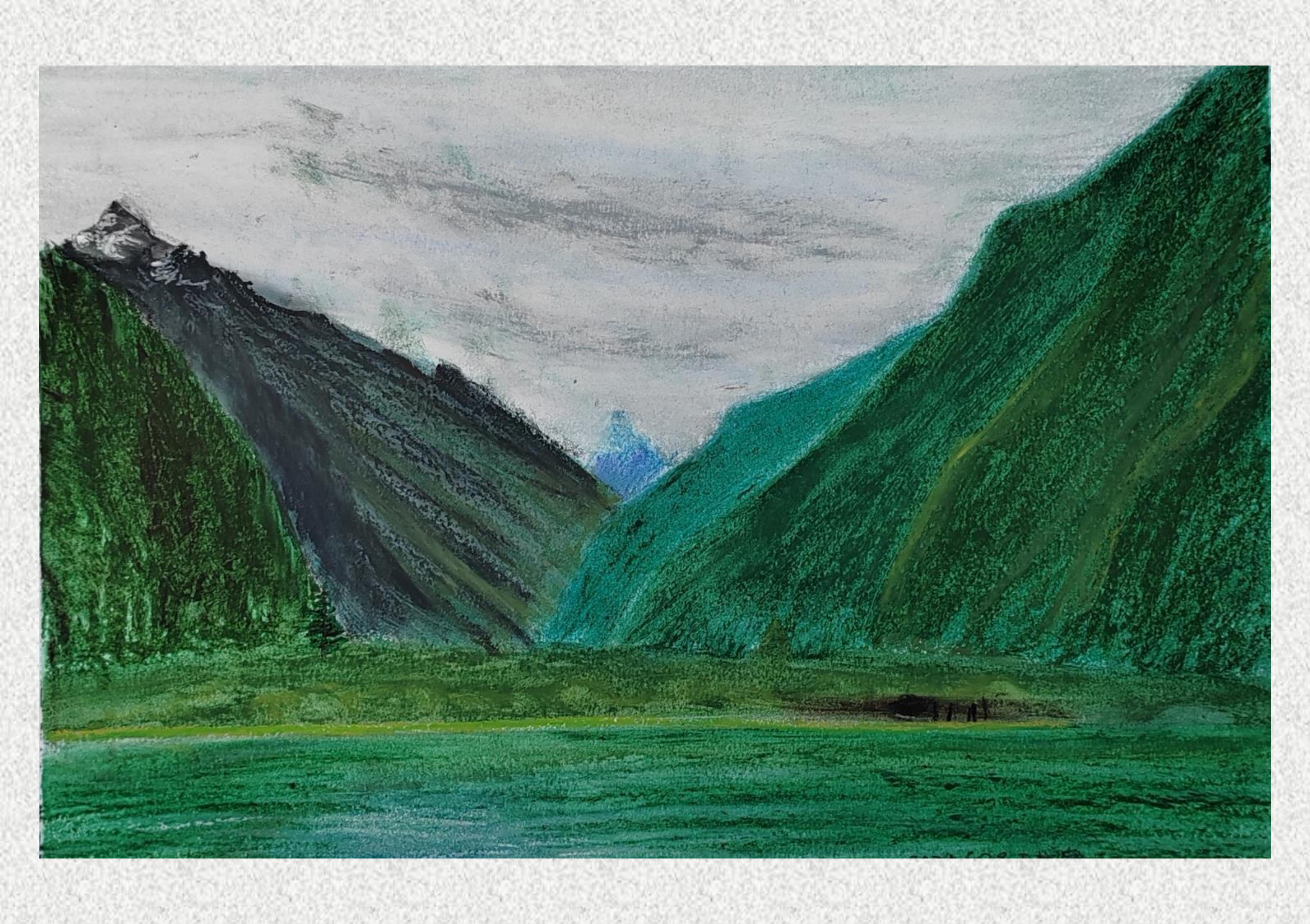 《毕棚沟-油画棒写生》王桢南