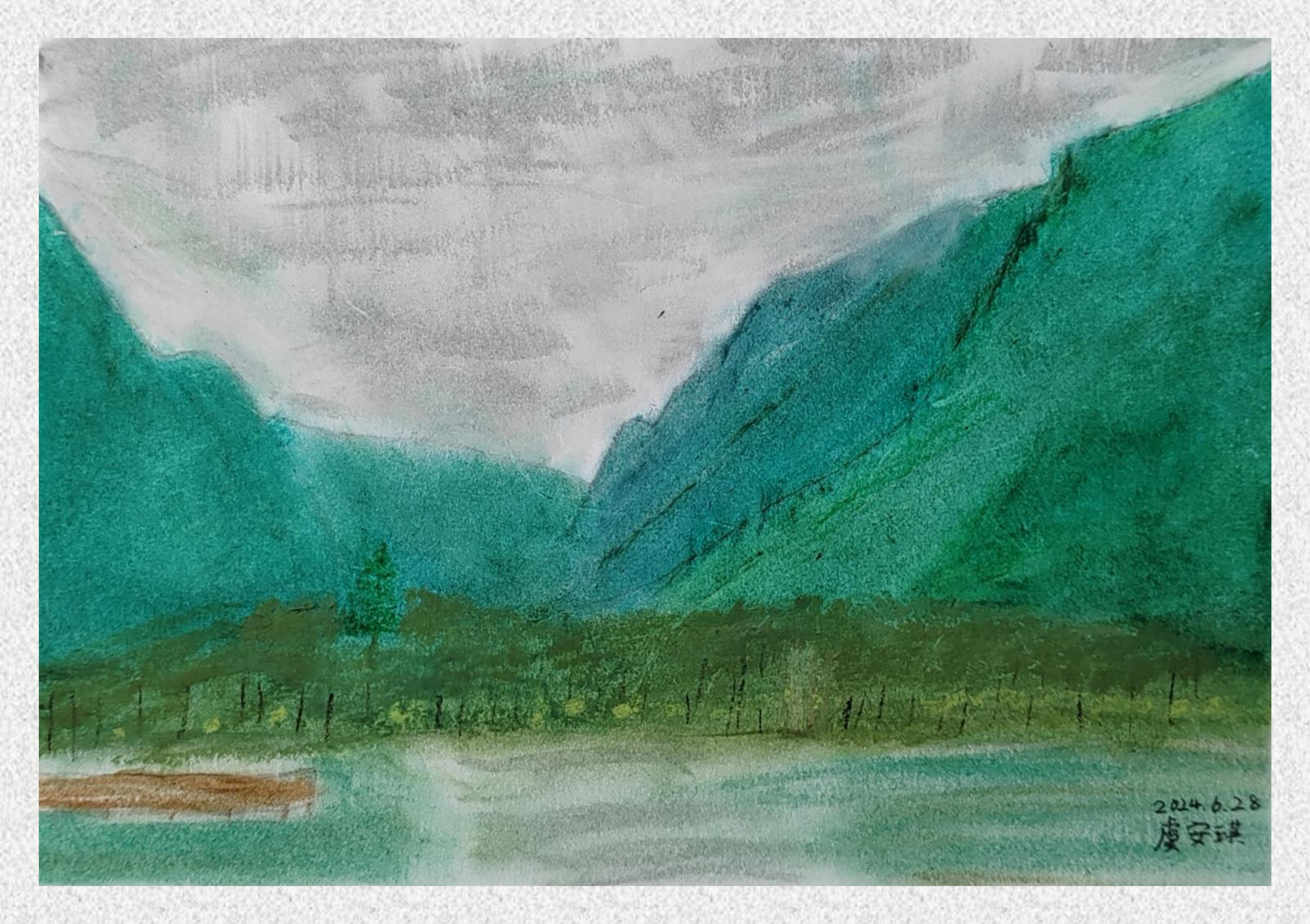 《毕棚沟-油画棒写生》虞安琪