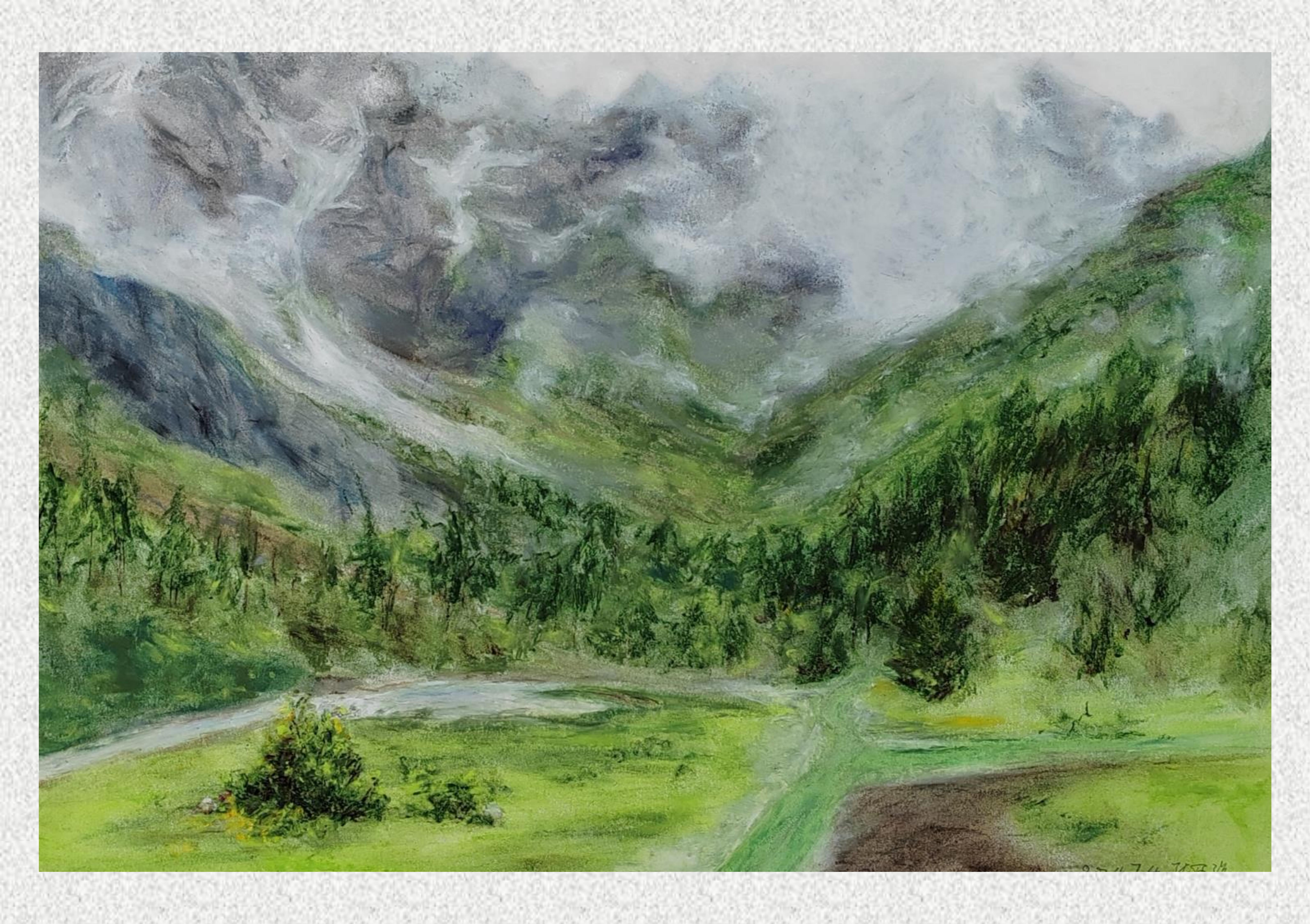 《毕棚沟-油画棒写生》张宜诺