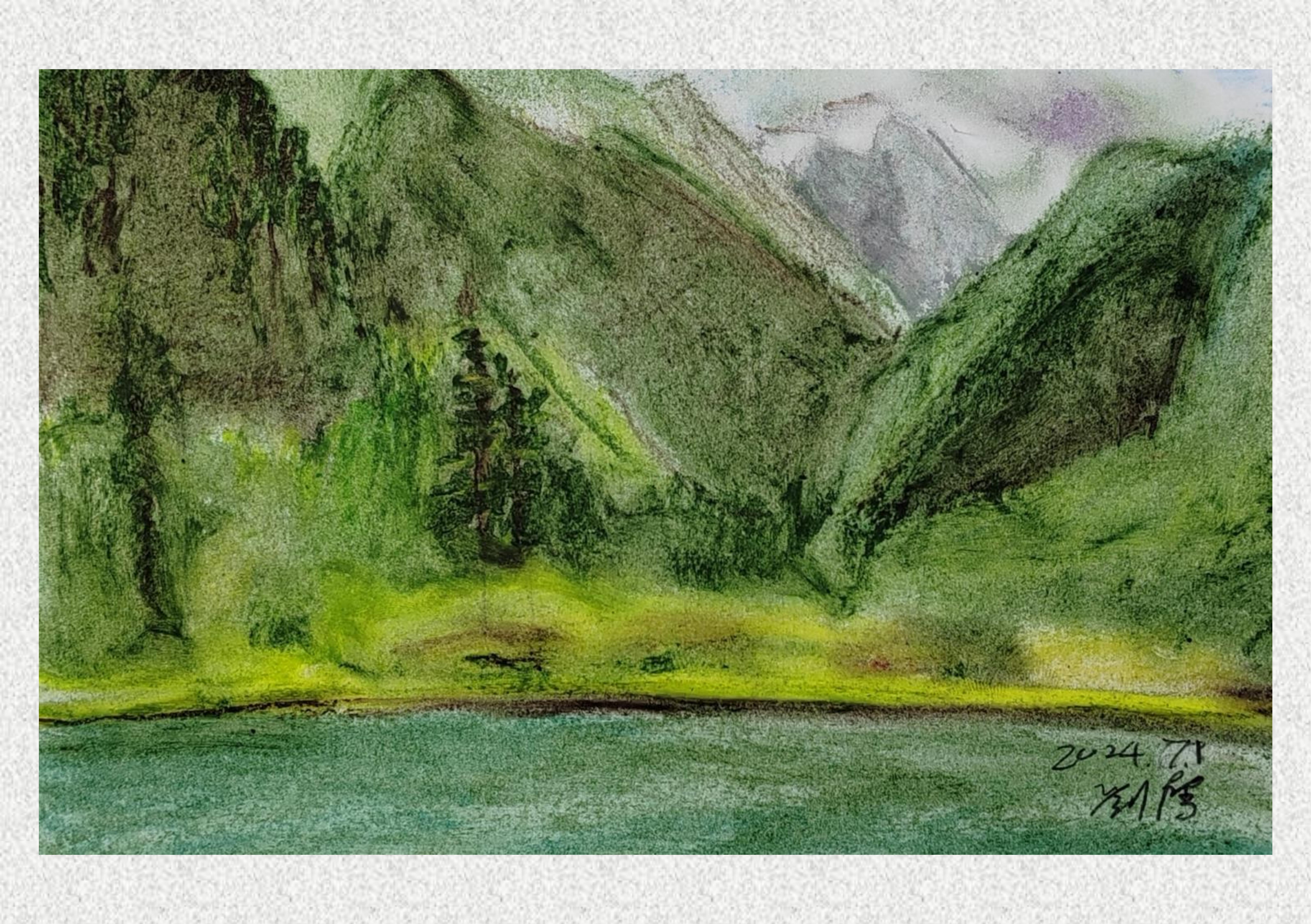 《毕棚沟-油画棒写生》刘馨