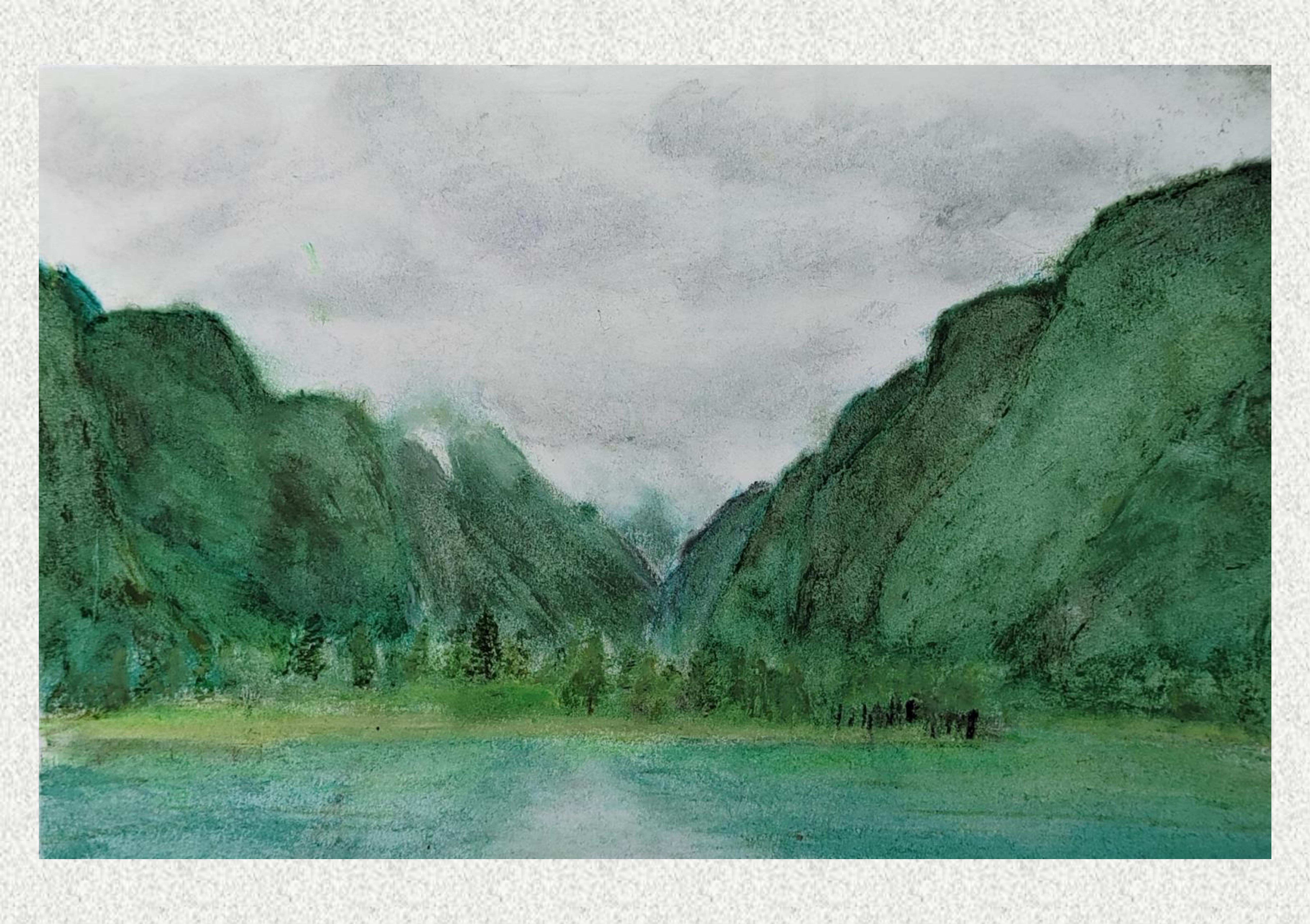 《毕棚沟-油画棒写生》顾博雅