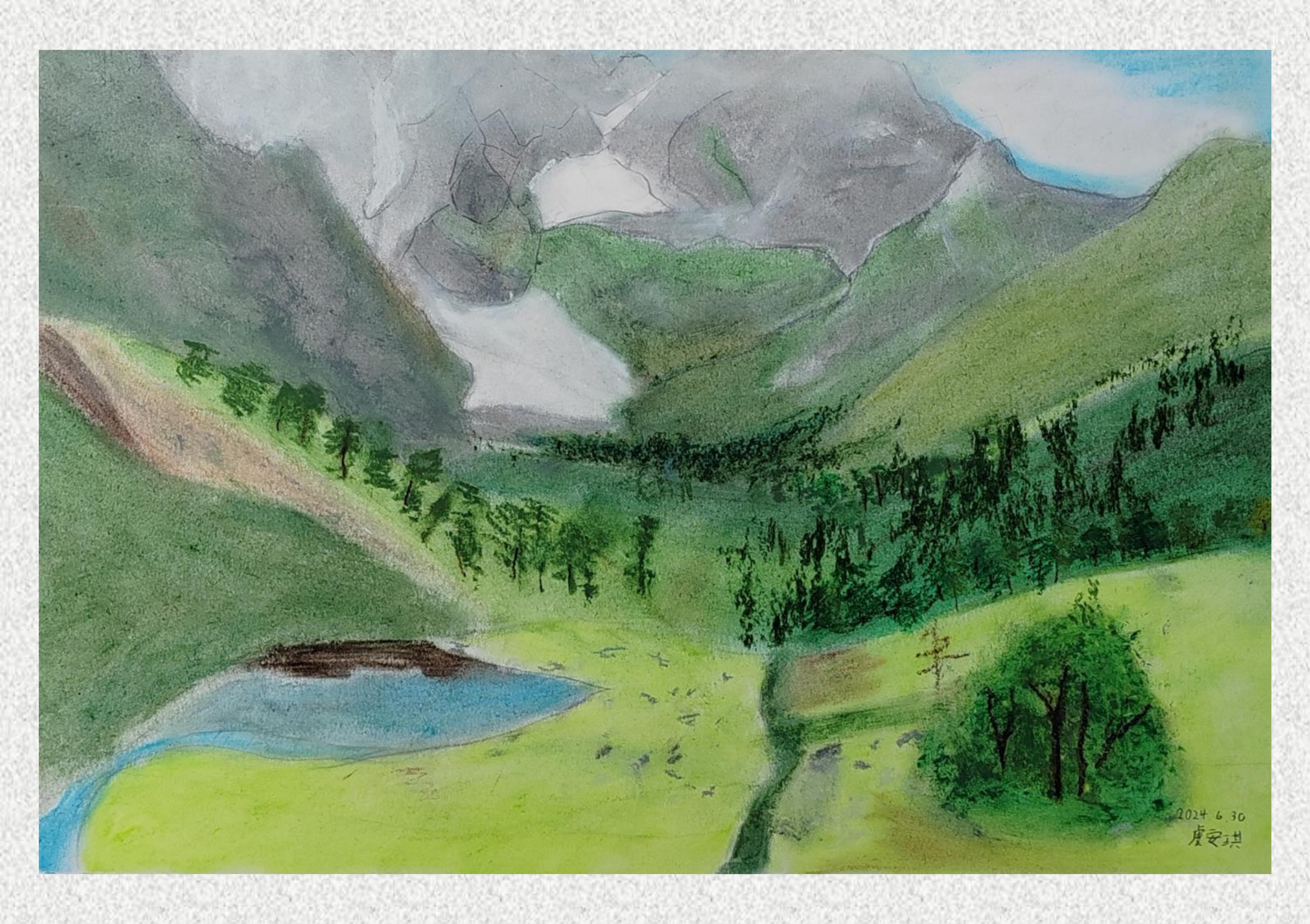 《毕棚沟-油画棒写生》虞安琪