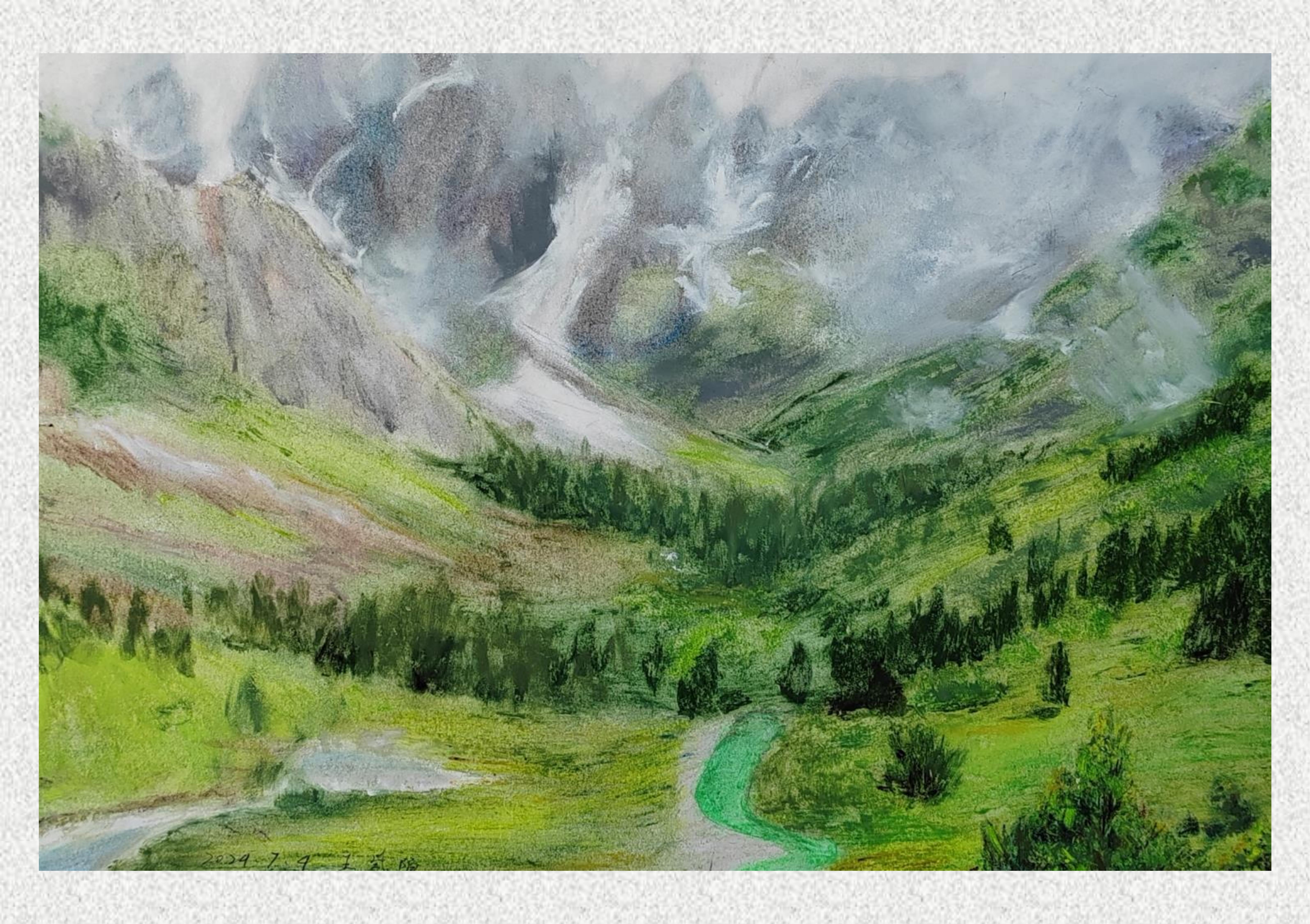 《毕棚沟-油画棒写生》王紫陌