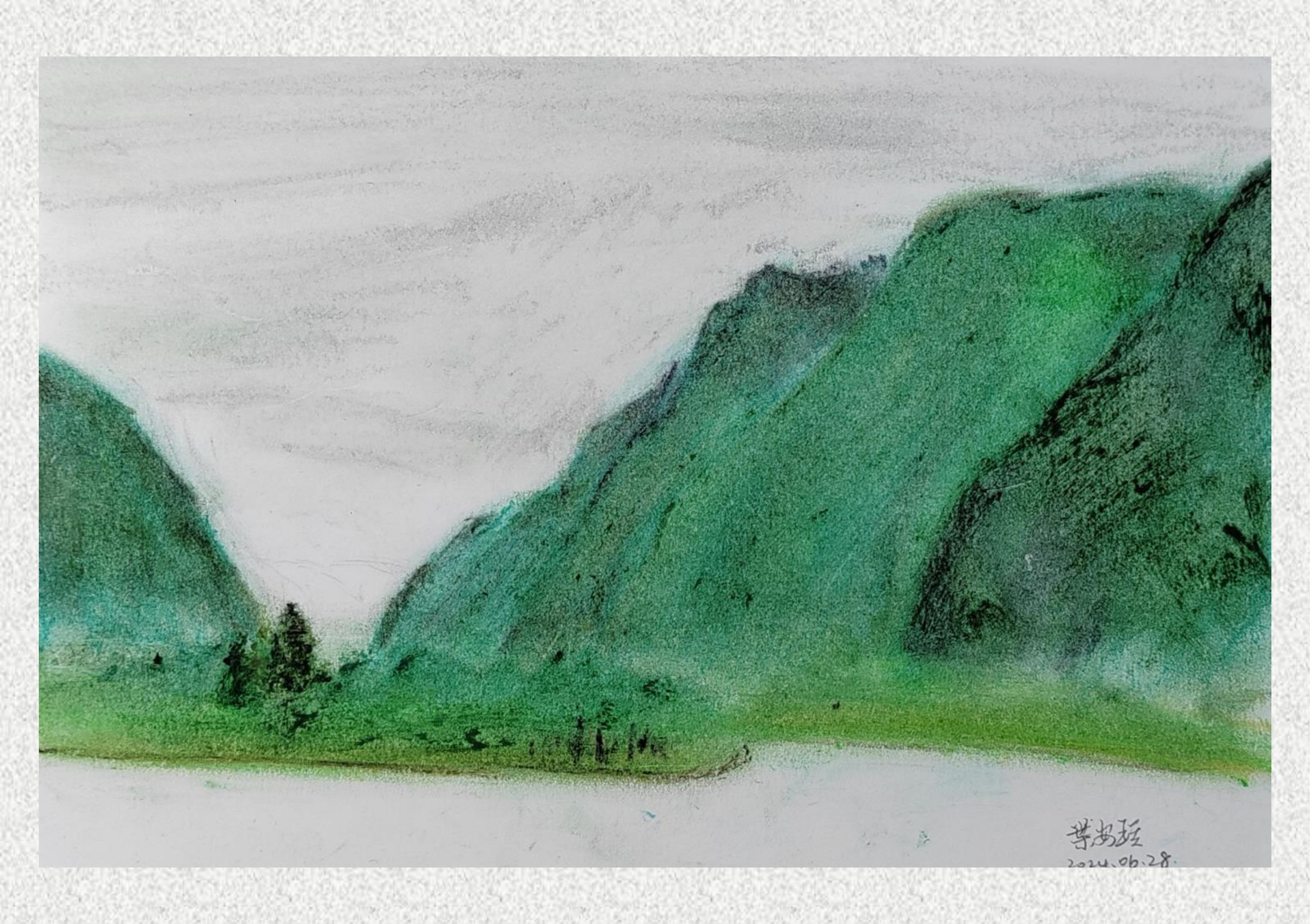 《毕棚沟-油画棒写生》叶安琪