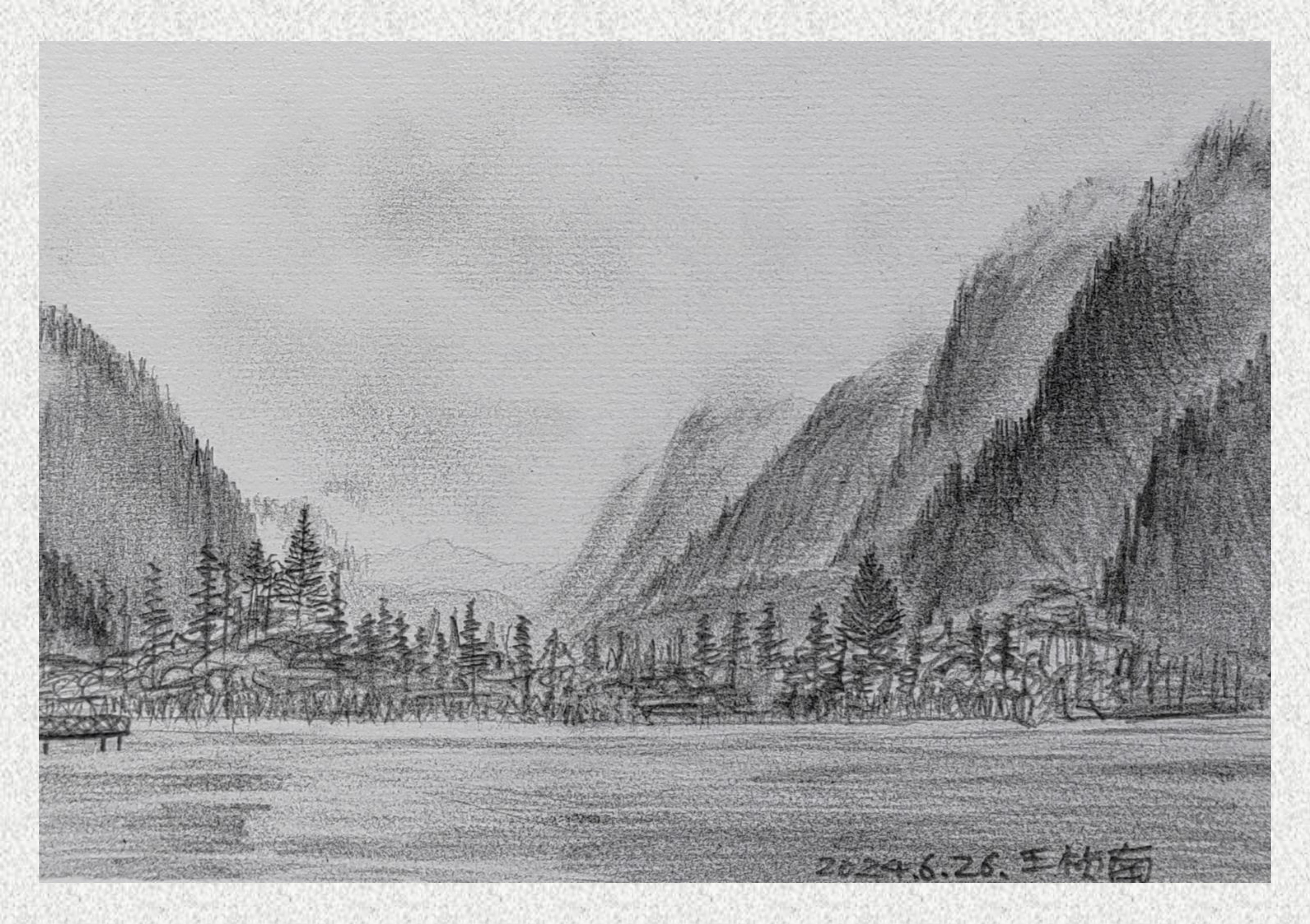 《毕棚沟-素描写生》王桢南