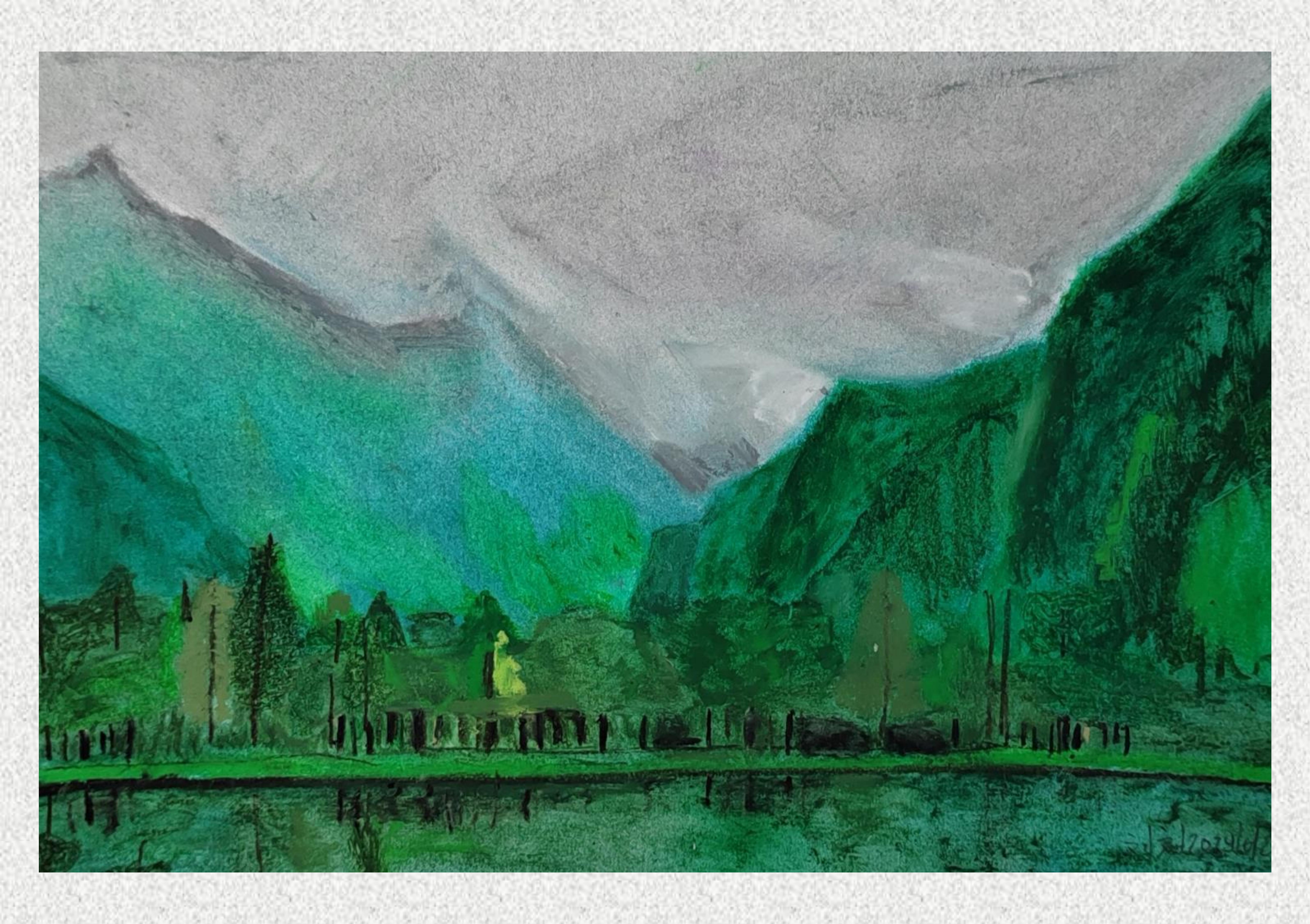 《毕棚沟-油画棒写生》陈雨润