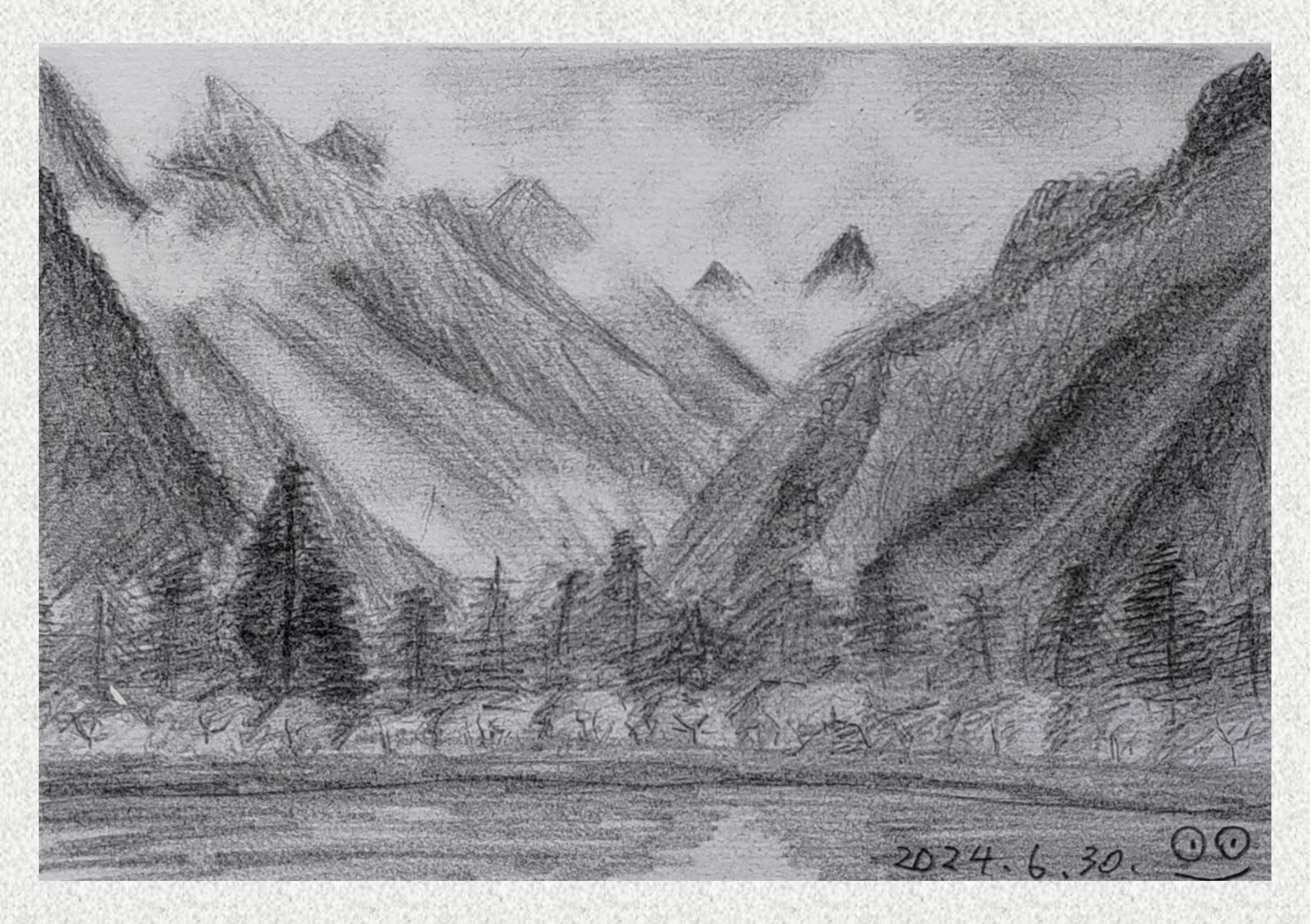 《毕棚沟-素描写生》潮梓嘉