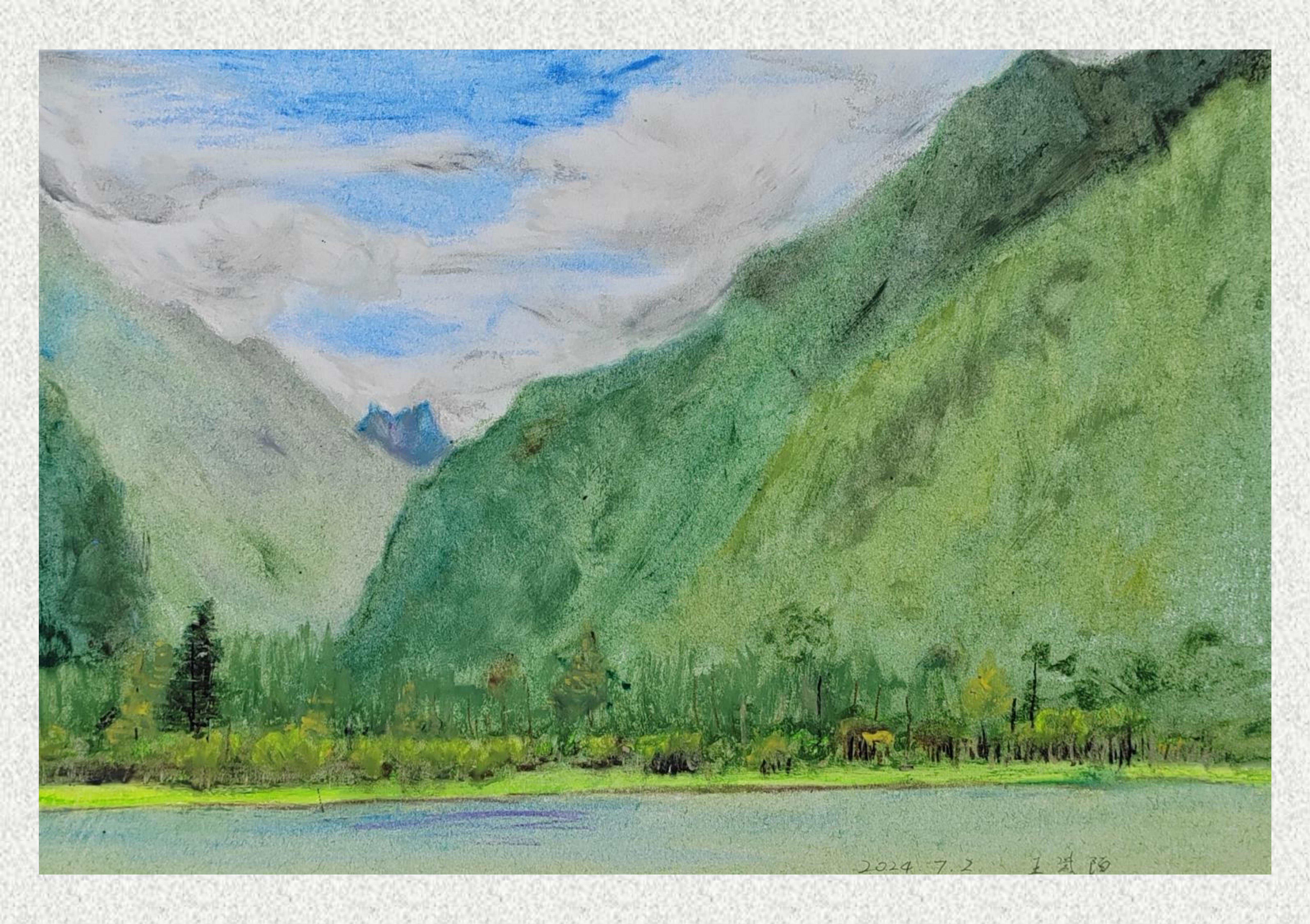 《毕棚沟-油画棒写生》王紫陌