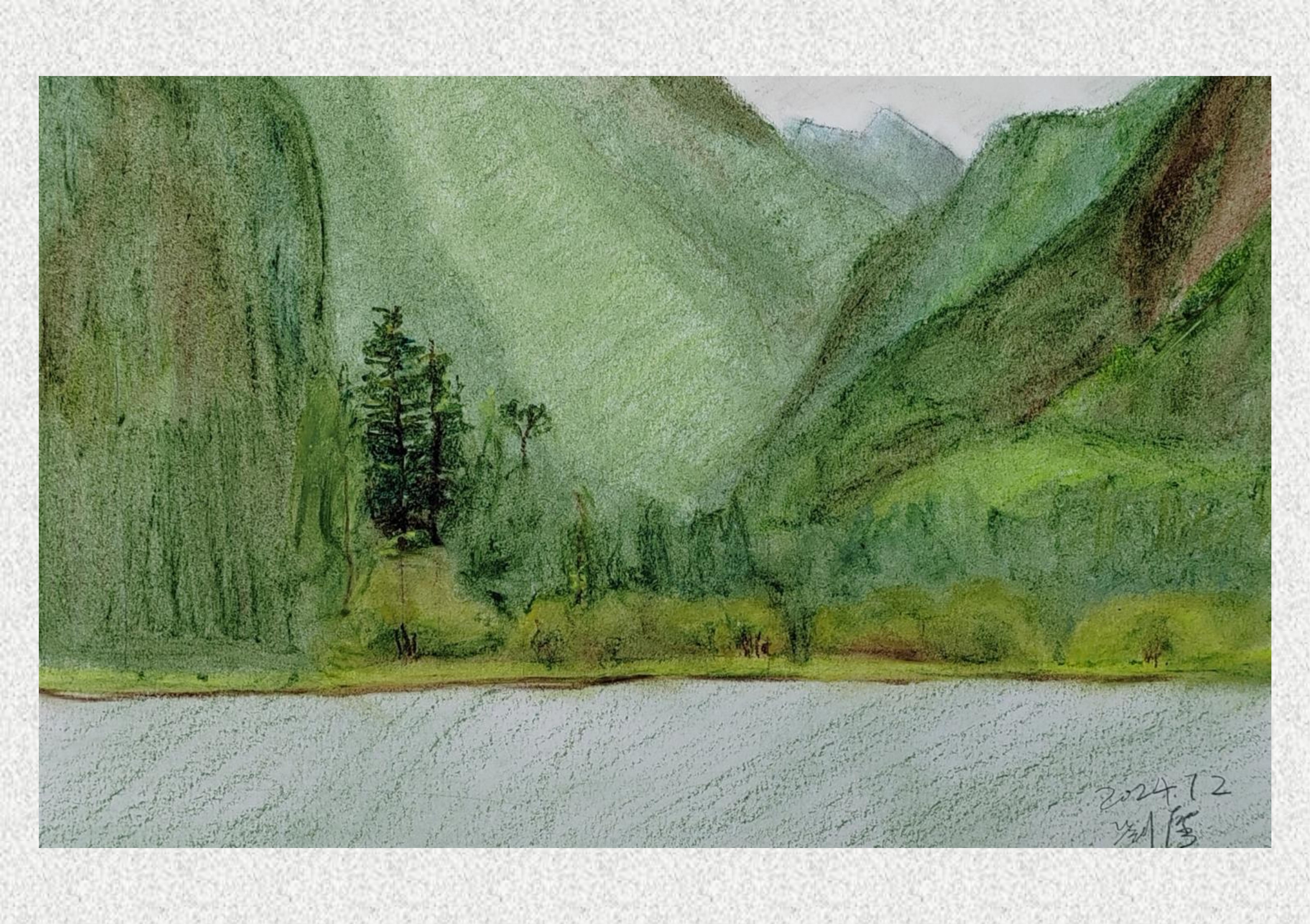 《毕棚沟-油画棒写生》刘馨