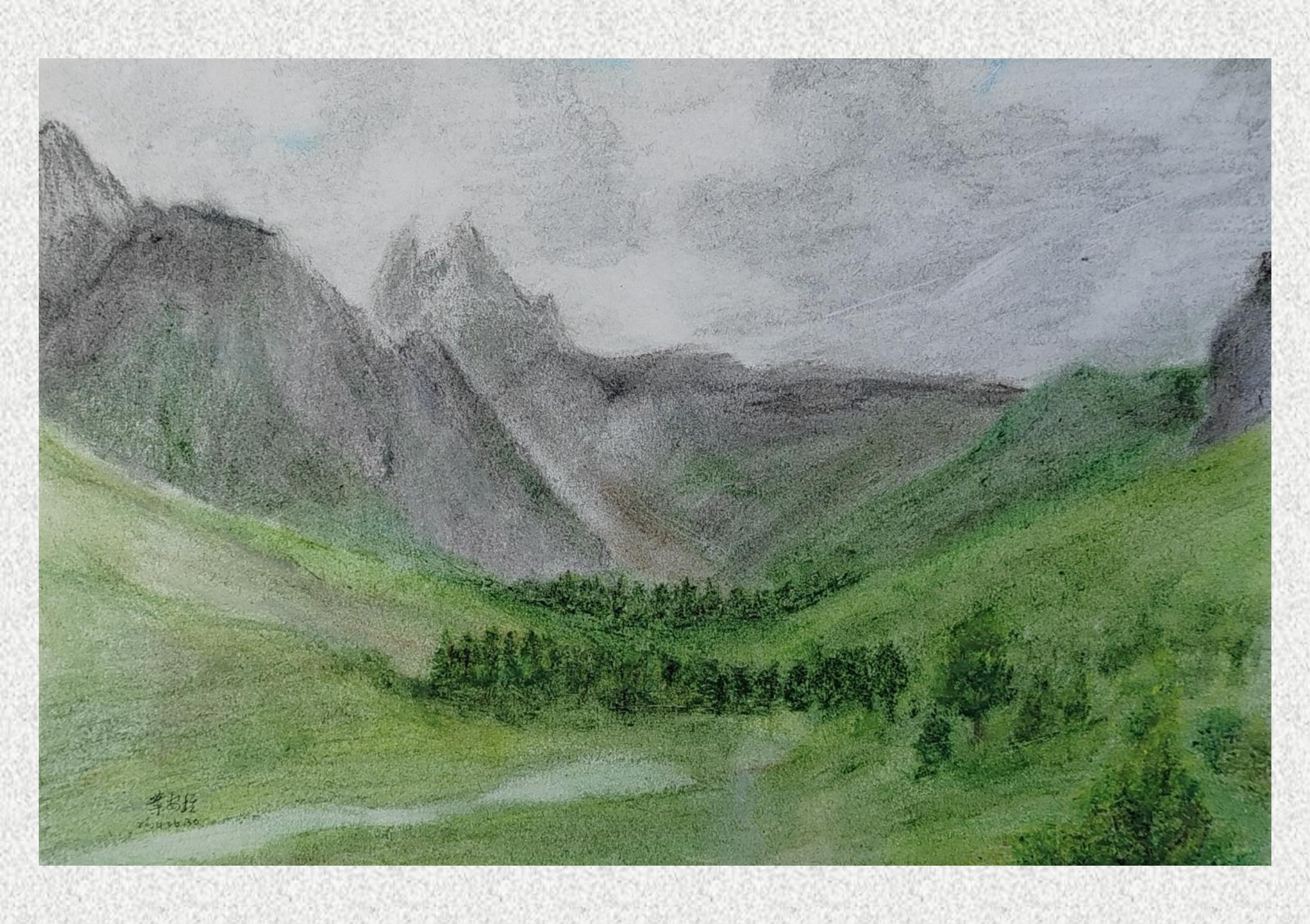 《毕棚沟-油画棒写生》叶安琪